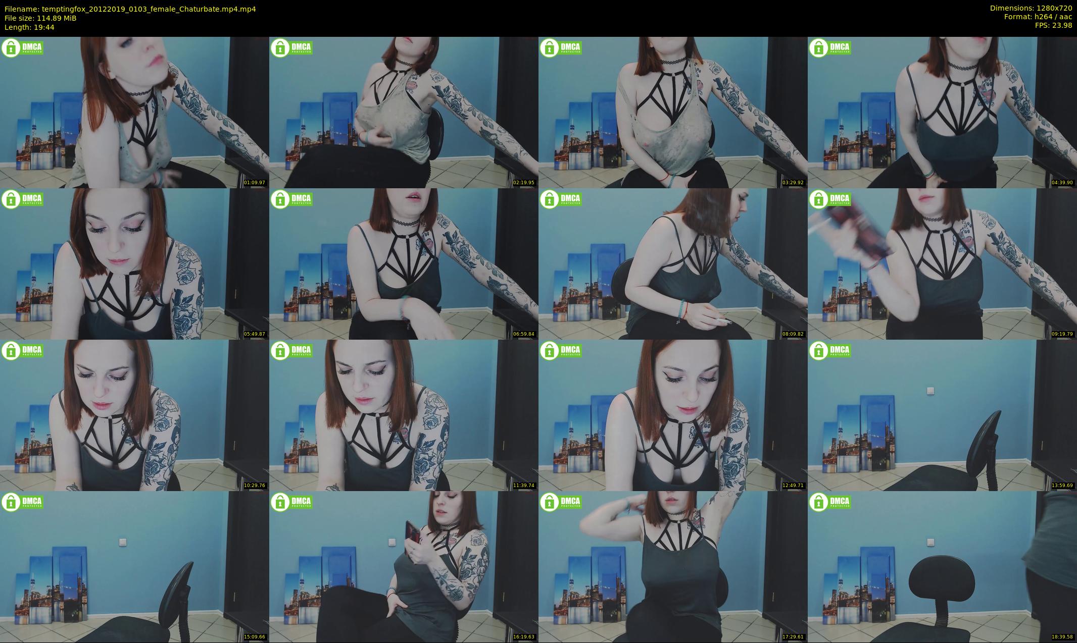 temptingfox — 20 minute Chaturbate female cam show recording, 720p, Dec 20, 2019