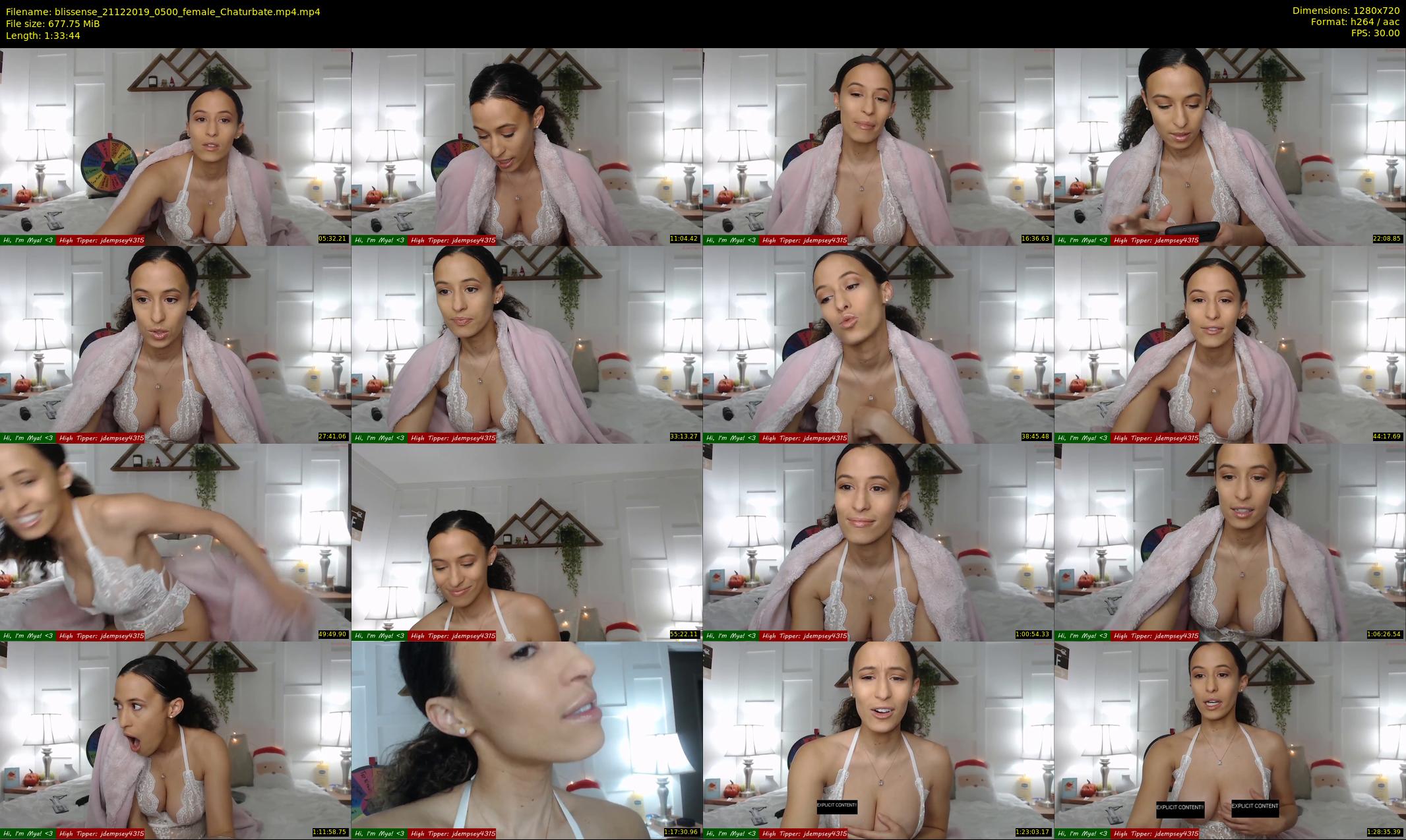 blissense — 94 minute Chaturbate female cam show recording, 720p, Dec 21, 2019
