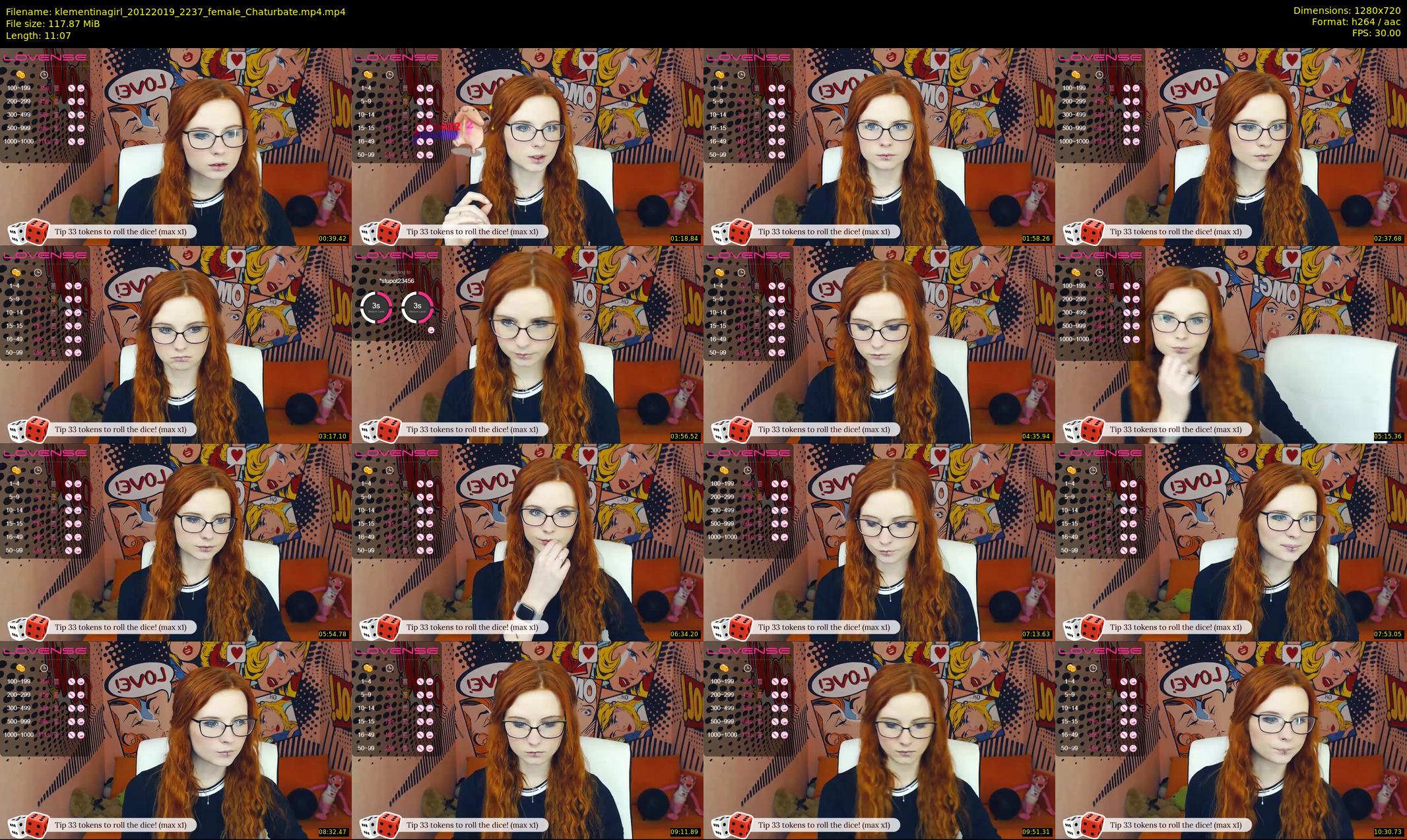 klementinagirl — 12 minute Chaturbate female cam show recording, 720p, Dec 20, 2019
