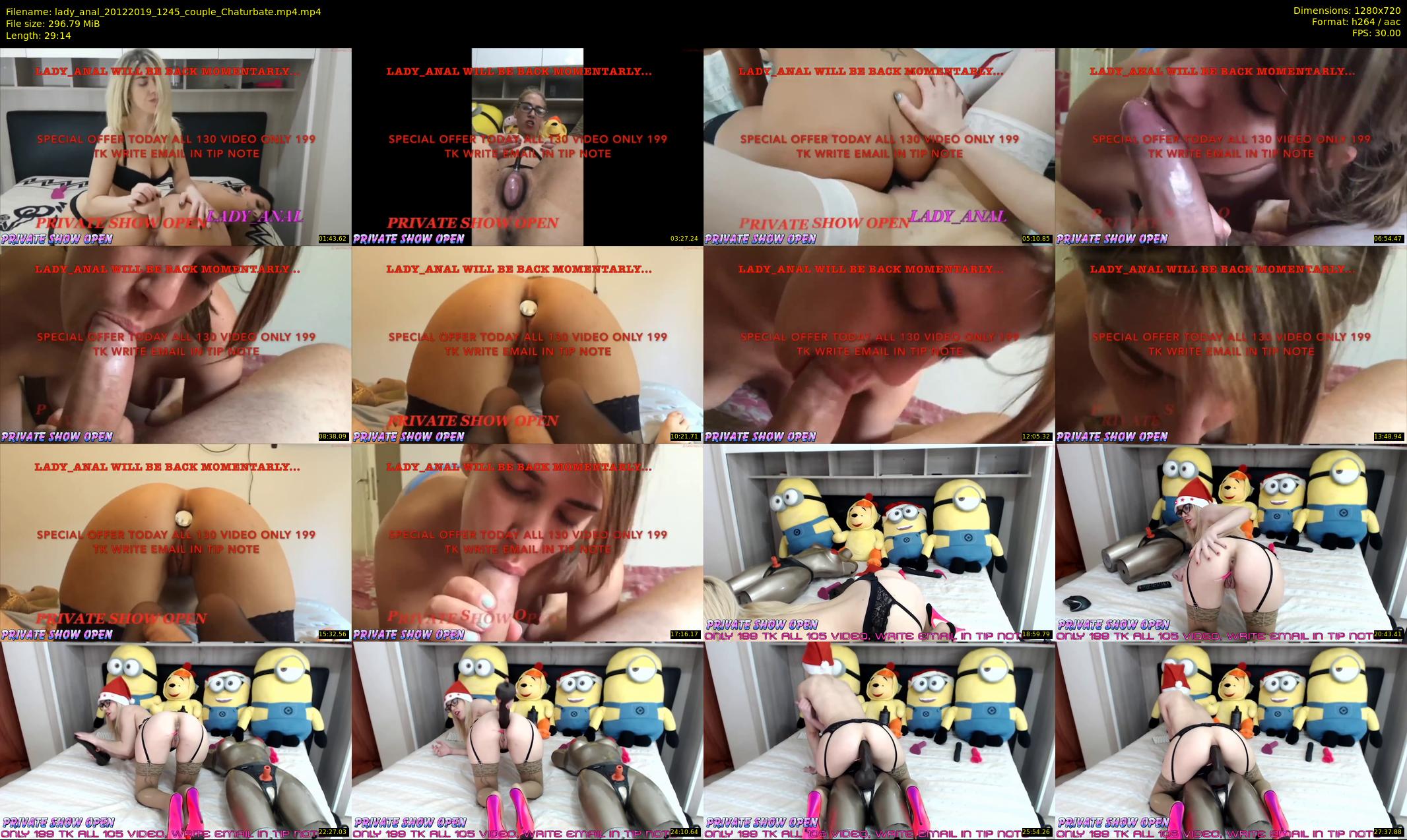 lady_anal — 30 minute Chaturbate female cam show recording, 720p, Dec 20, 2019
