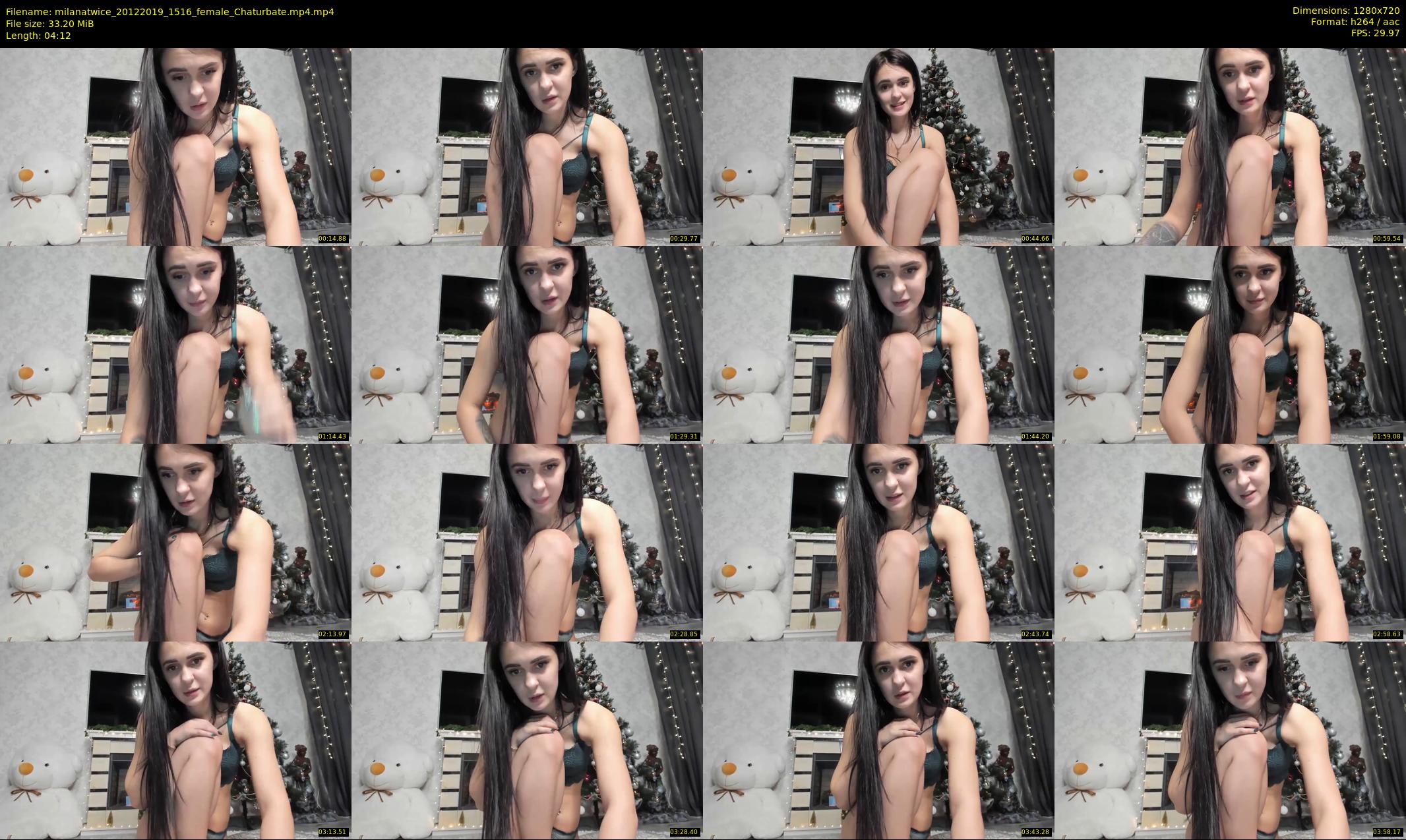 milanatwice — 5 minute Chaturbate female cam show recording, 720p, Dec 20, 2019