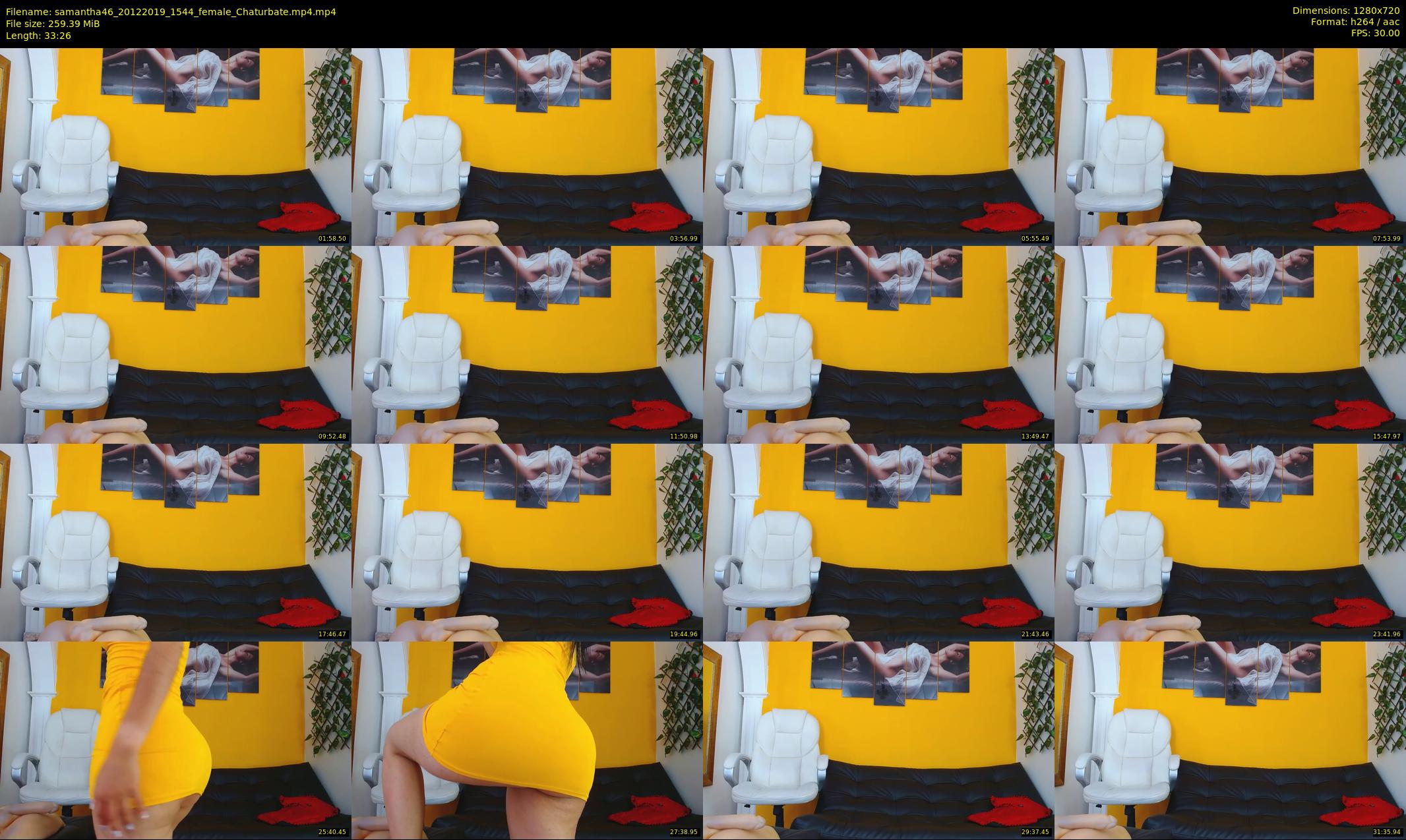 samantha46 — 34 minute Chaturbate female cam show recording, 720p, Dec 20, 2019