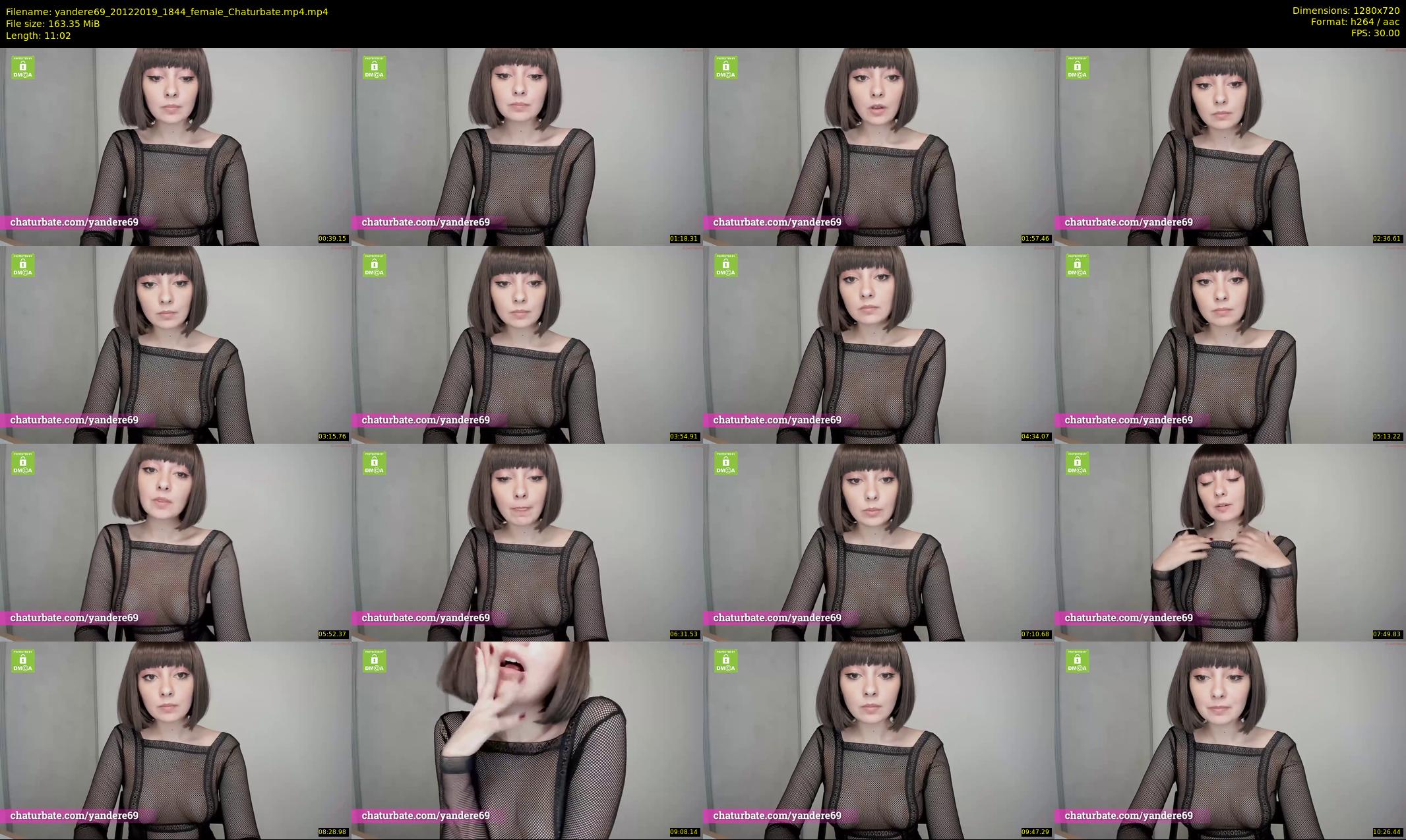 yandere69 — 12 minute Chaturbate female cam show recording, 720p, Dec 20, 2019