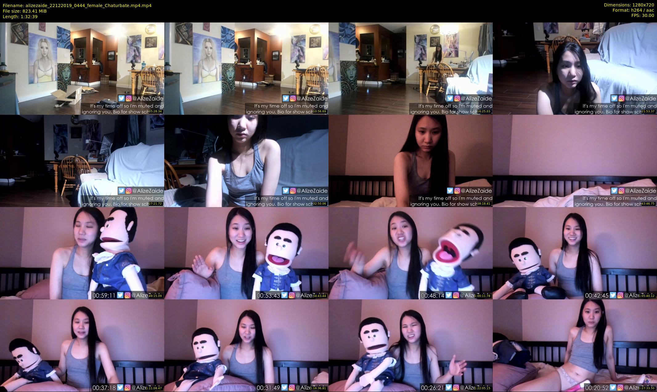 alizezaide — 93 minute Chaturbate female cam show recording, 720p, Dec 22, 2019