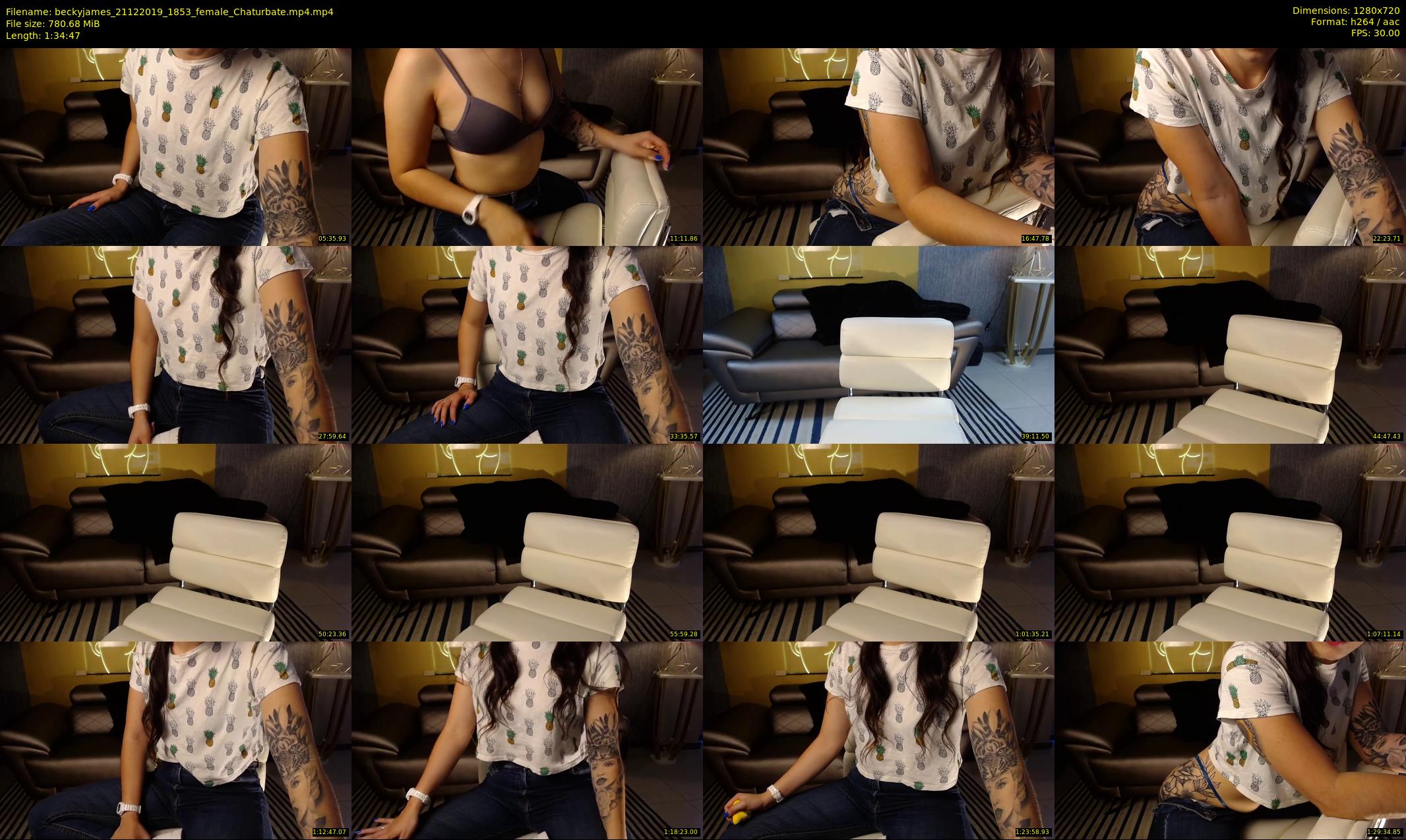 beckyjames — 95 minute Chaturbate female cam show recording, 720p, Dec 21, 2019