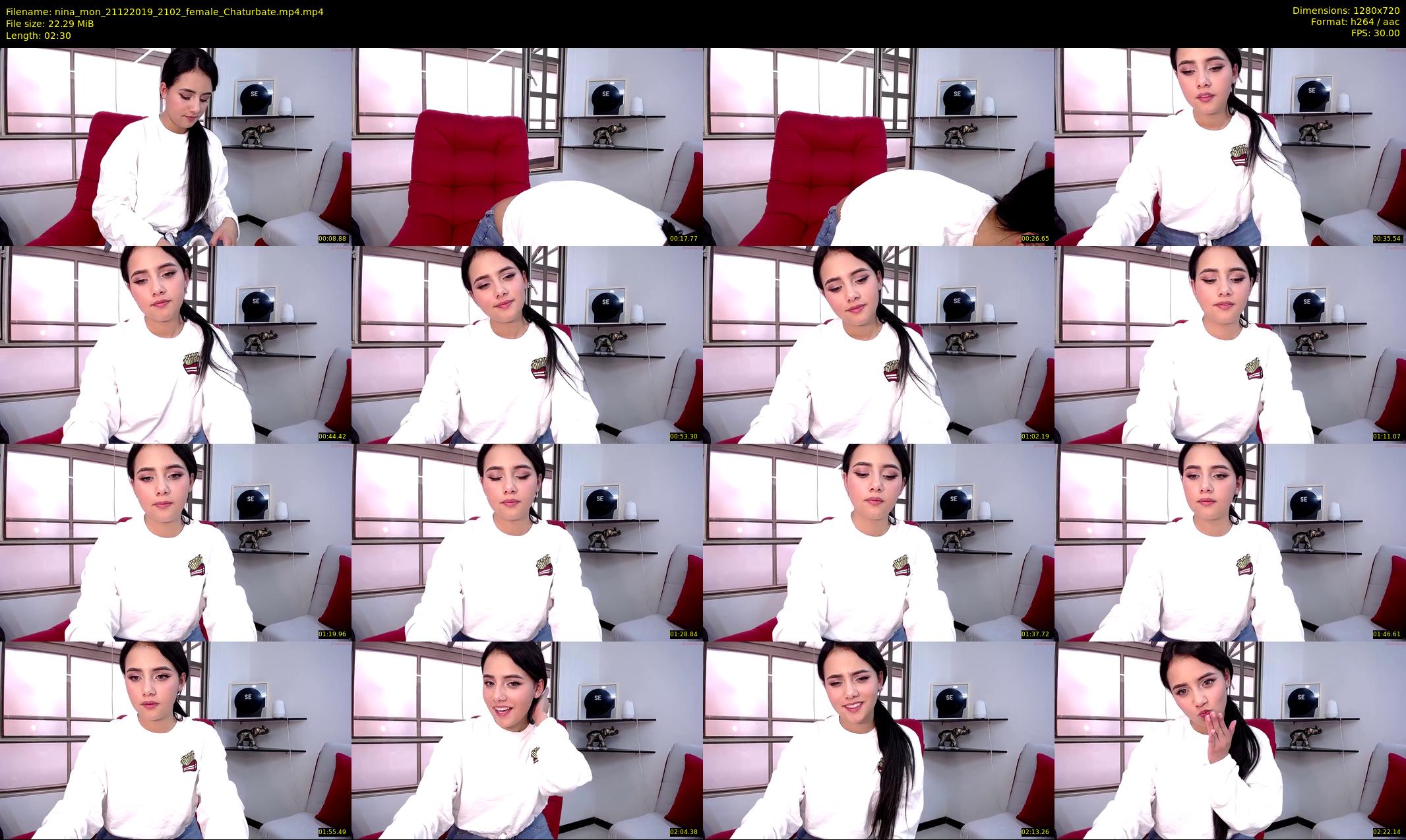 nina_mon — 3 minute Chaturbate female cam show recording, 720p, Dec 21, 2019