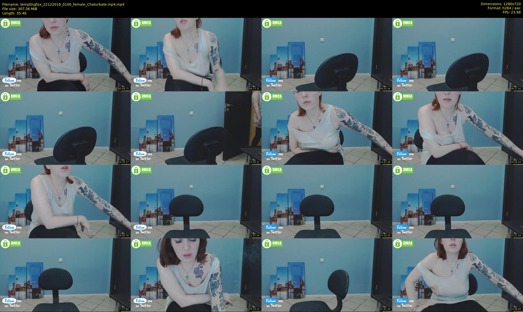 temptingfox — 36 minute Chaturbate female cam show recording, 720p, Dec 22, 2019