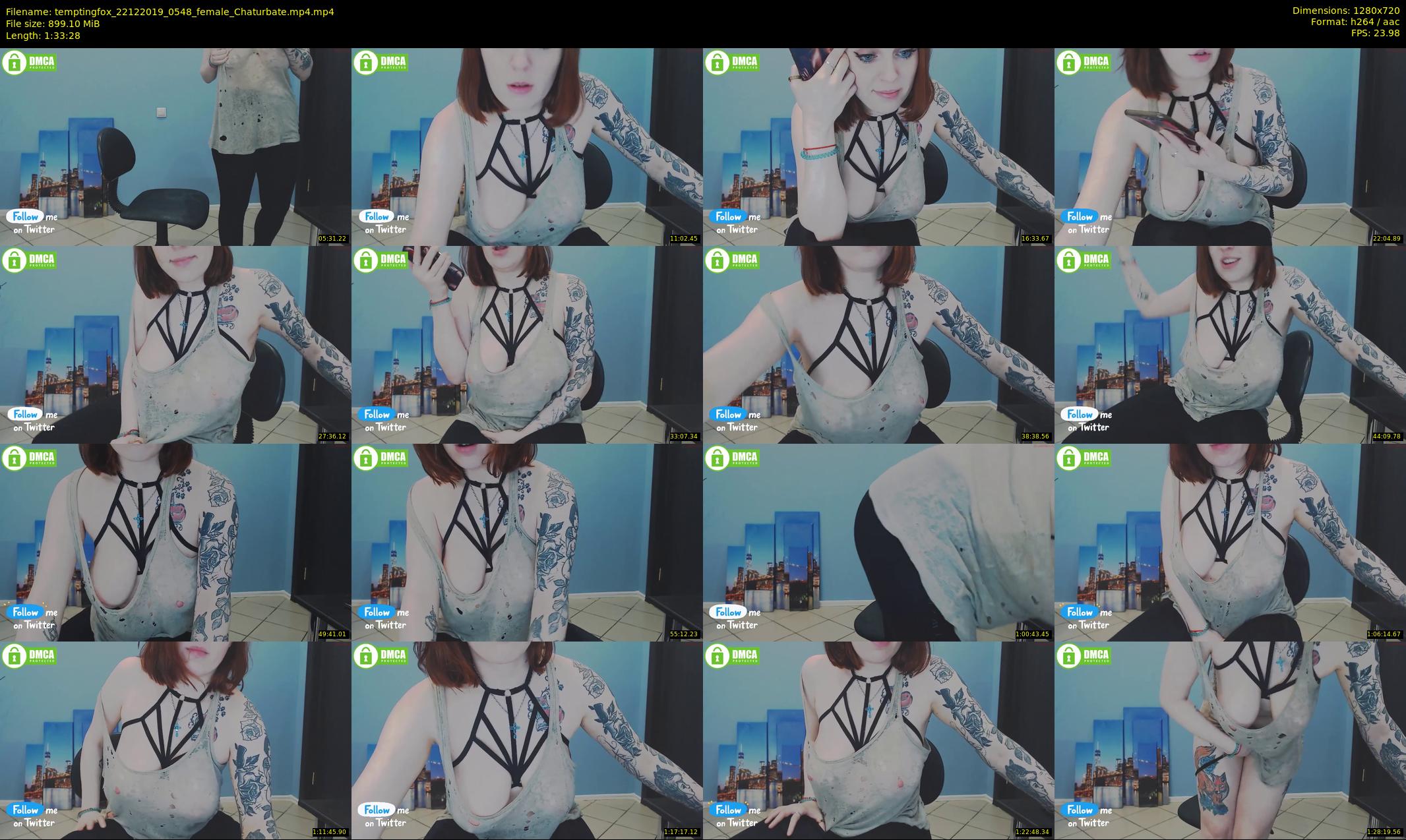 temptingfox — 94 minute Chaturbate female cam show recording, 720p, Dec 22, 2019