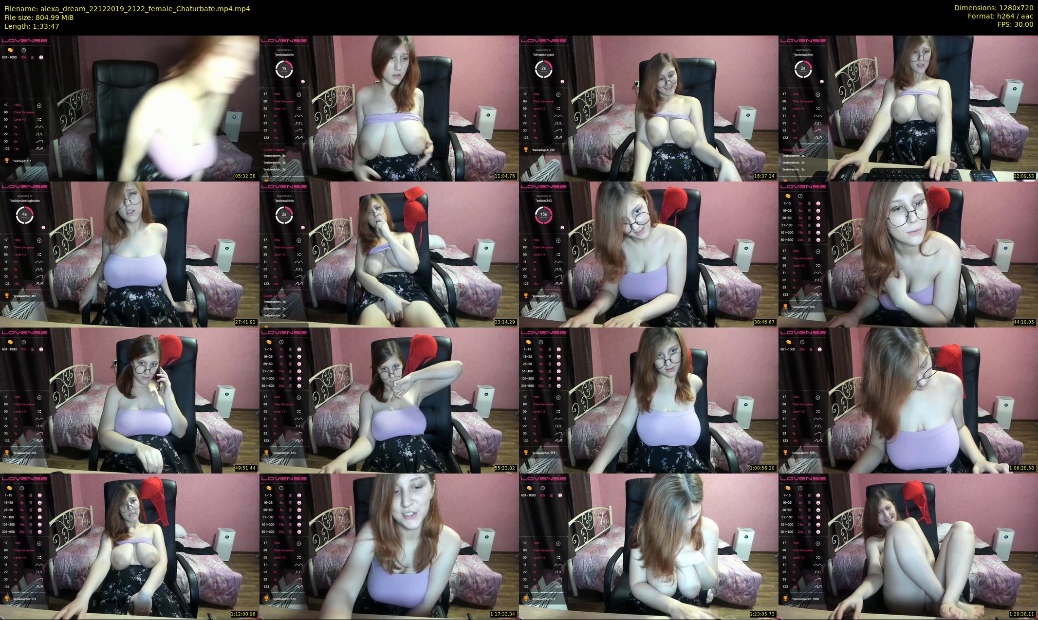 alexa_dream — 94 minute Chaturbate female cam show recording, 720p, Dec 22, 2019