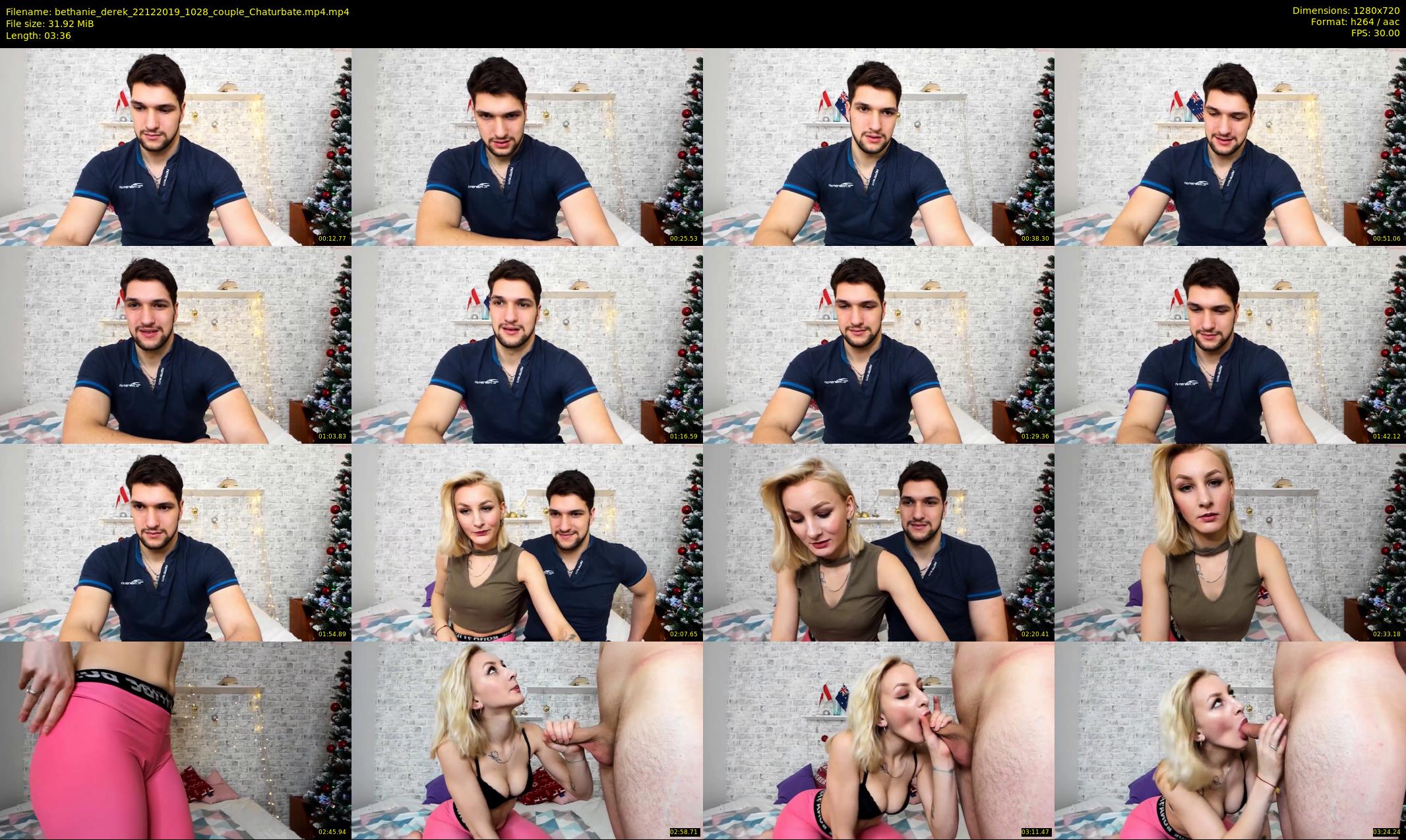 bethanie_derek — 4 minute Chaturbate couple cam show recording, 720p, Dec 22, 2019