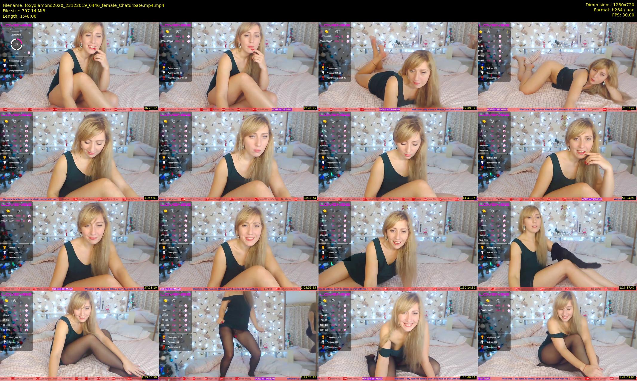 foxydiamond2020 — 109 minute Chaturbate female cam show recording, 720p, Dec 23, 2019
