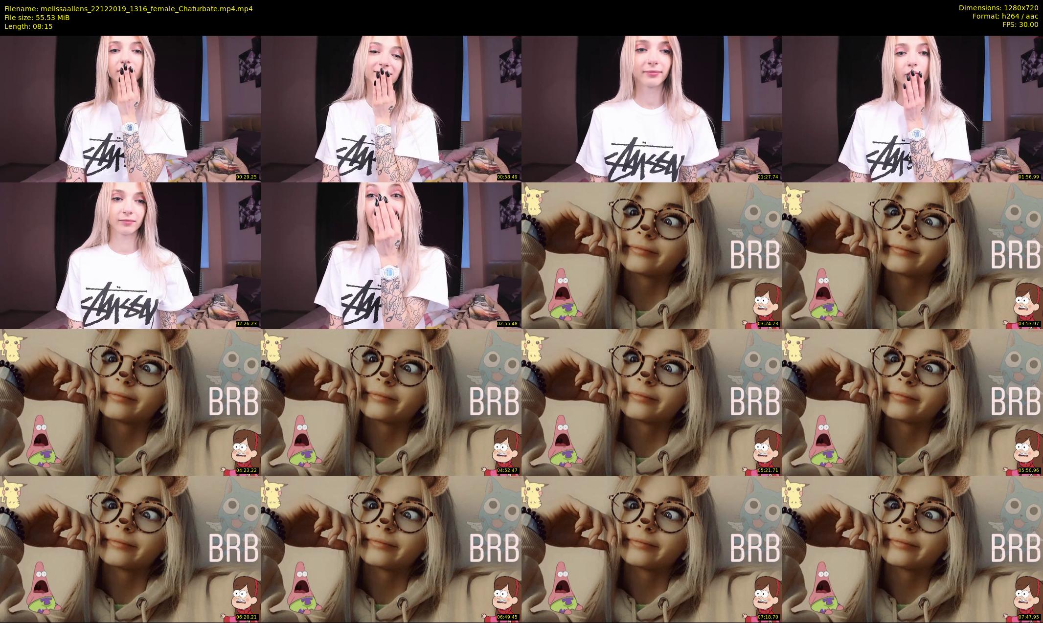 melissaallens — 9 minute Chaturbate female cam show recording, 720p, Dec 22, 2019
