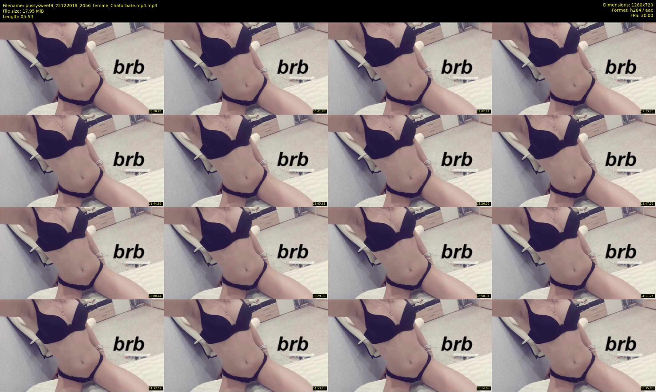 pussysweet9 — 6 minute Chaturbate female cam show recording, 720p, Dec 22, 2019