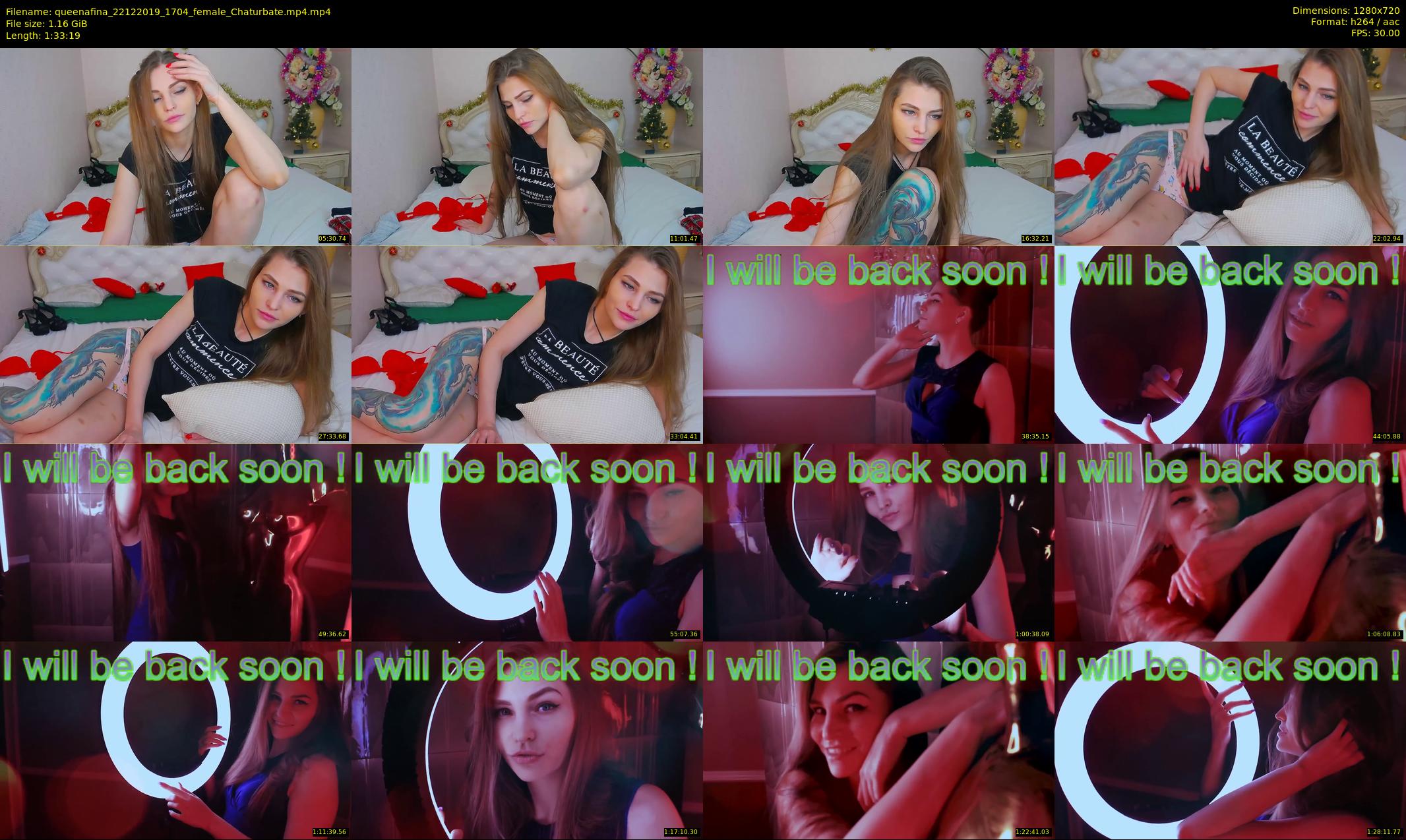 queenafina — 94 minute Chaturbate female cam show recording, 720p, Dec 22, 2019