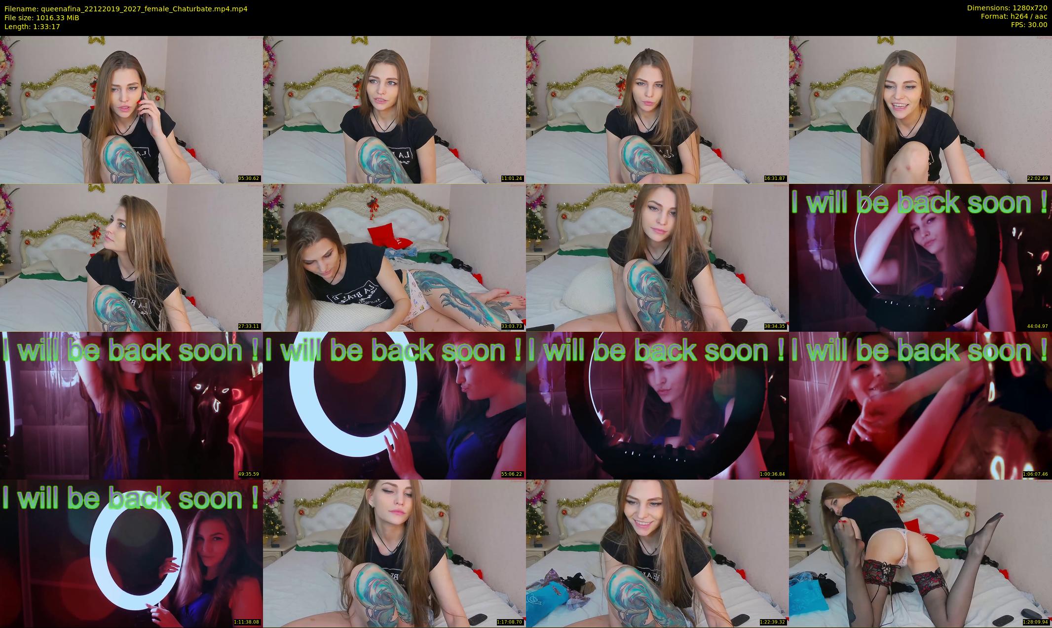 queenafina — 94 minute Chaturbate female cam show recording, 720p, Dec 22, 2019