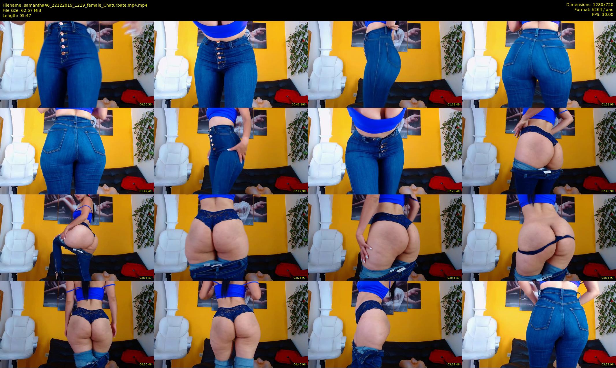 samantha46 — 6 minute Chaturbate female cam show recording, 720p, Dec 22, 2019