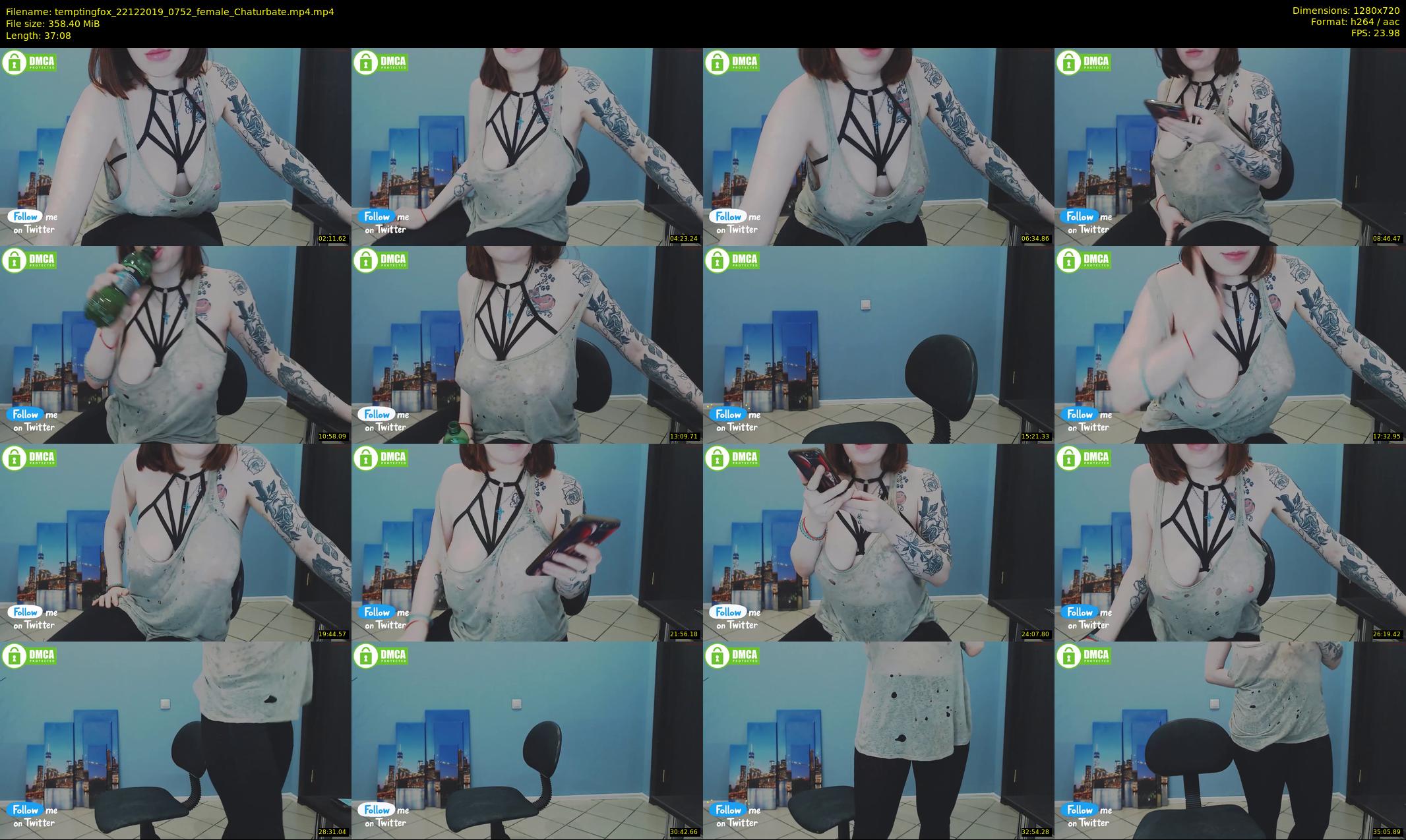 temptingfox — 38 minute Chaturbate female cam show recording, 720p, Dec 22, 2019