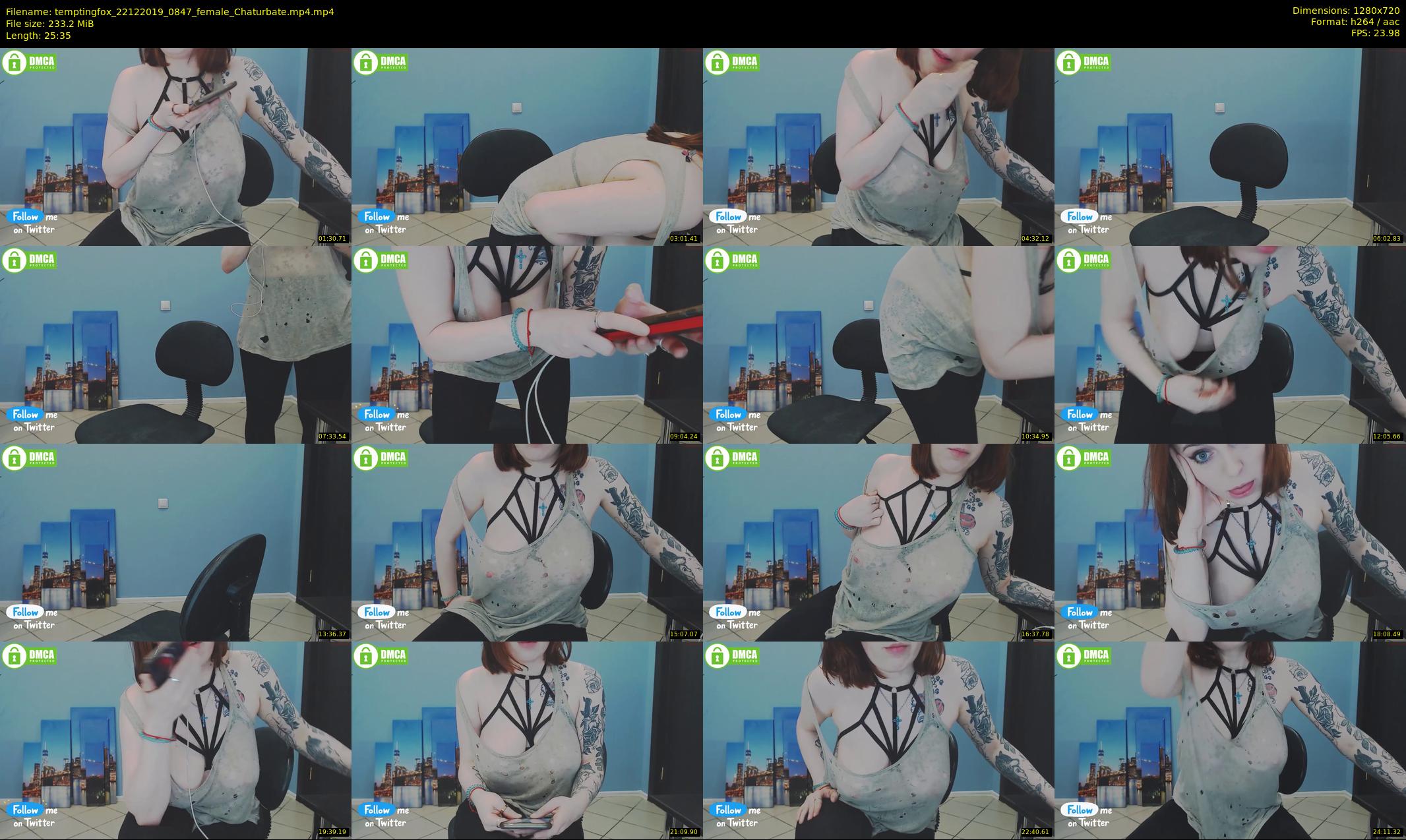 temptingfox — 26 minute Chaturbate female cam show recording, 720p, Dec 22, 2019