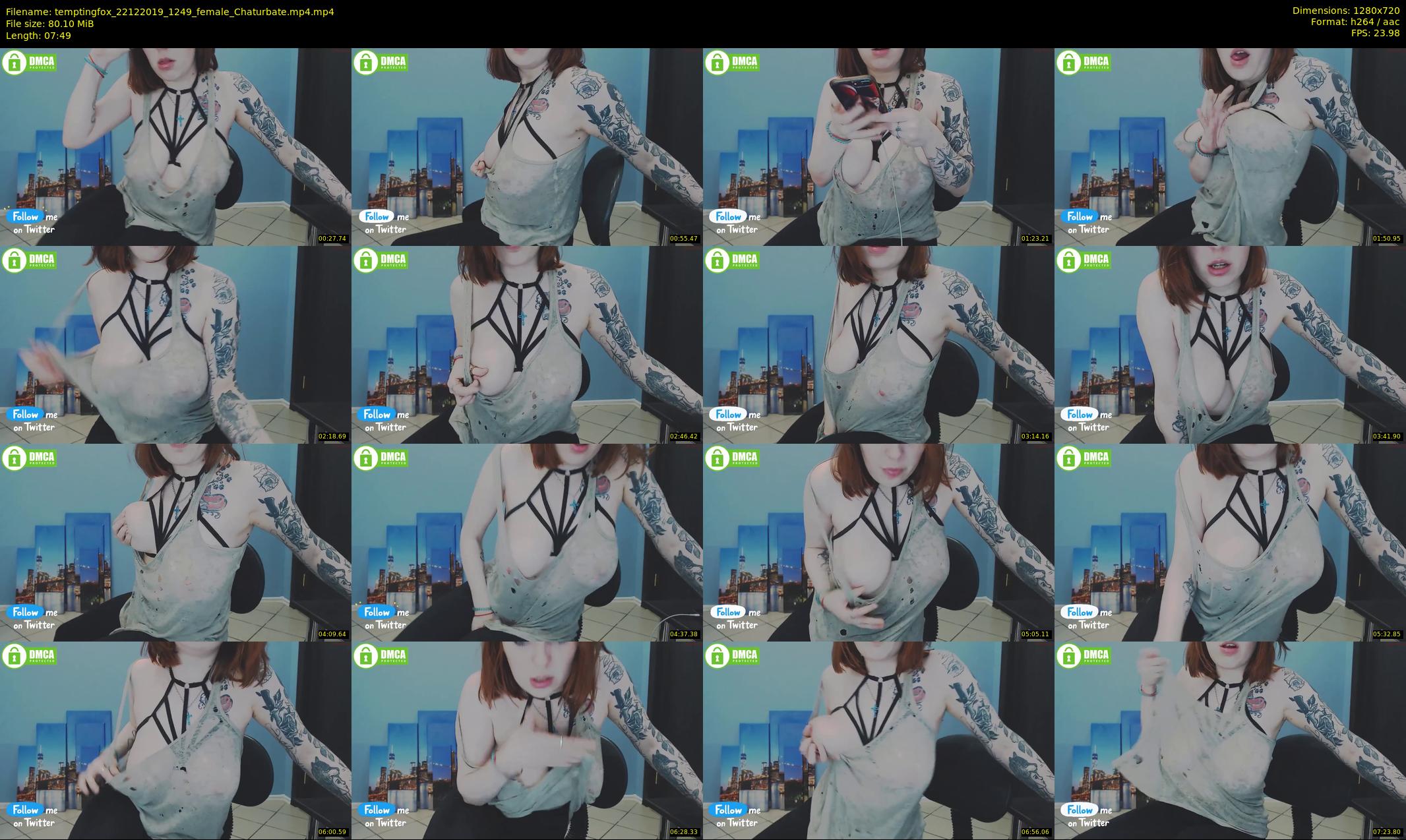 temptingfox — 8 minute Chaturbate female cam show recording, 720p, Dec 22, 2019