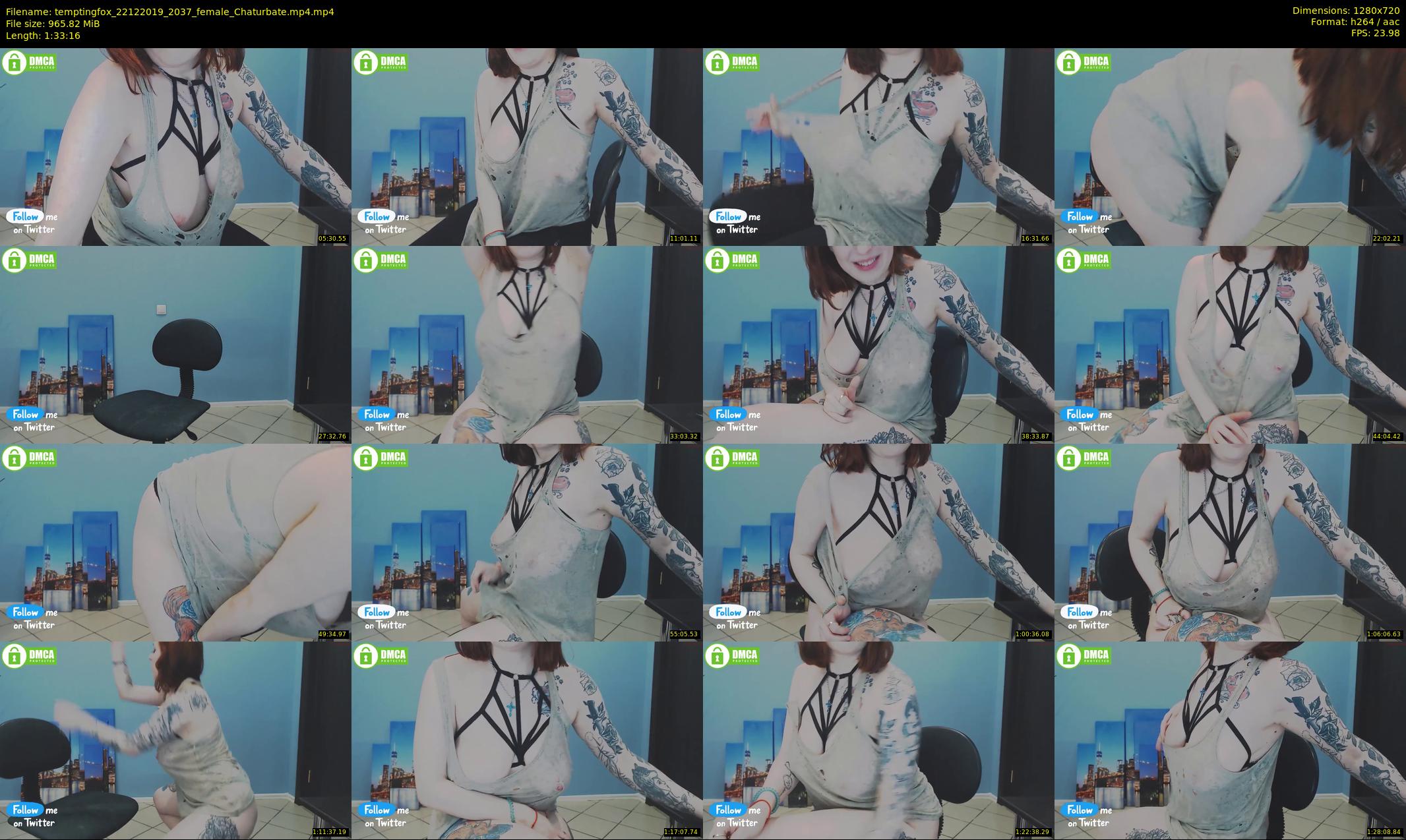 temptingfox — 94 minute Chaturbate female cam show recording, 720p, Dec 22, 2019