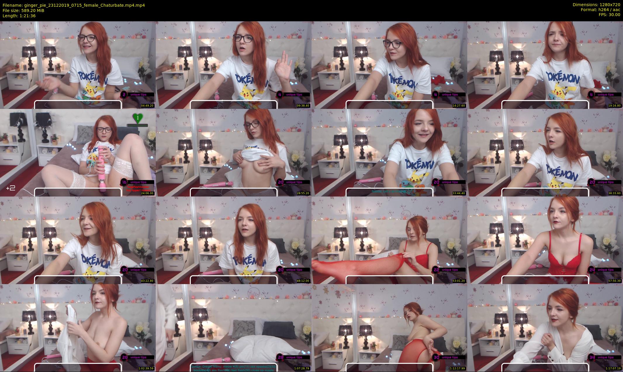 ginger_pie — 82 minute Chaturbate female cam show recording, 720p, Dec 23, 2019