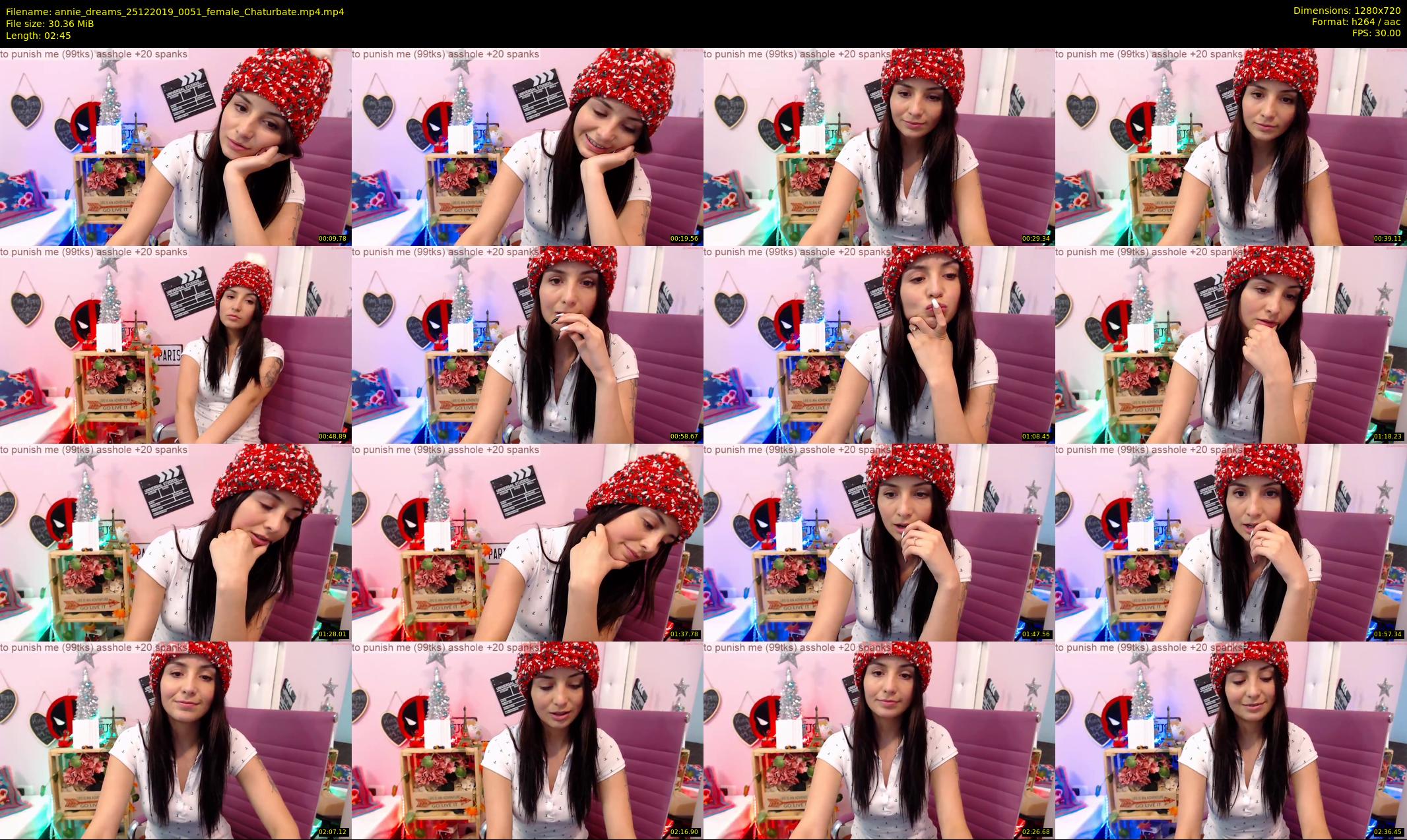 annie_dreams — 3 minute Chaturbate female cam show recording, 720p, Dec 25, 2019