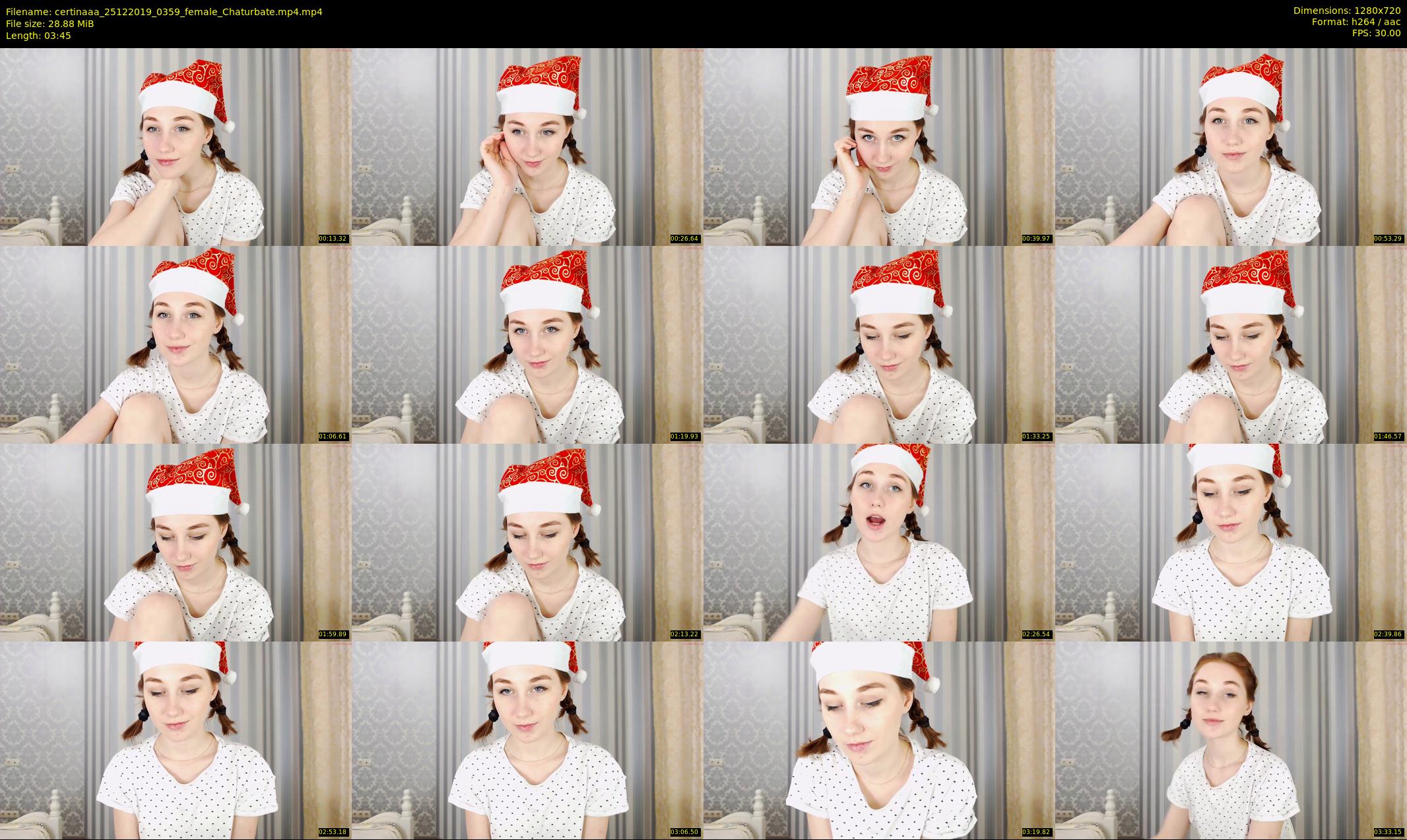 certinaaa — 4 minute Chaturbate female cam show recording, 720p, Dec 25, 2019