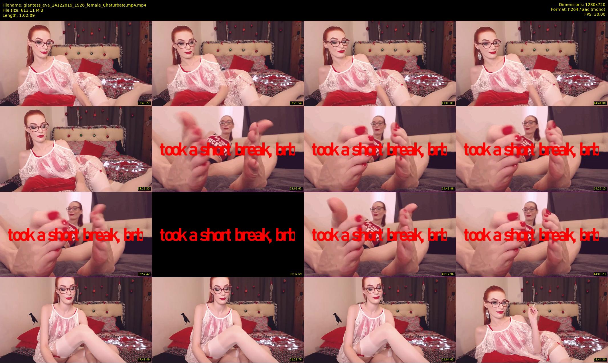 giantess_eva — 63 minute Chaturbate female cam show recording, 720p, Dec 24, 2019