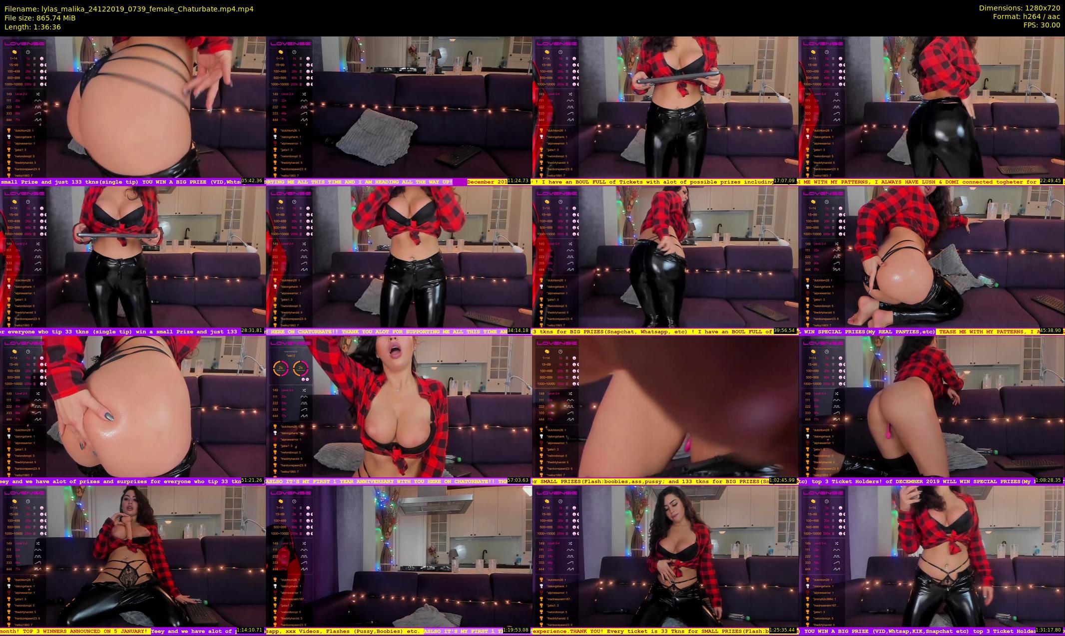 lylas_malika — 97 minute Chaturbate female cam show recording, 720p, Dec 24, 2019