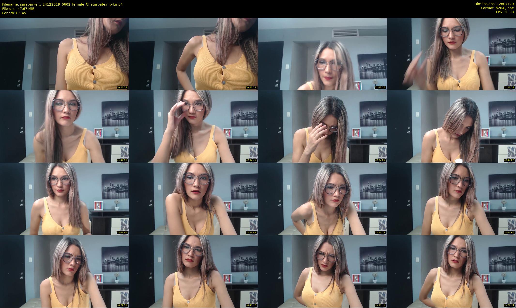 saraparkerx — 6 minute Chaturbate female cam show recording, 720p, Dec 24, 2019