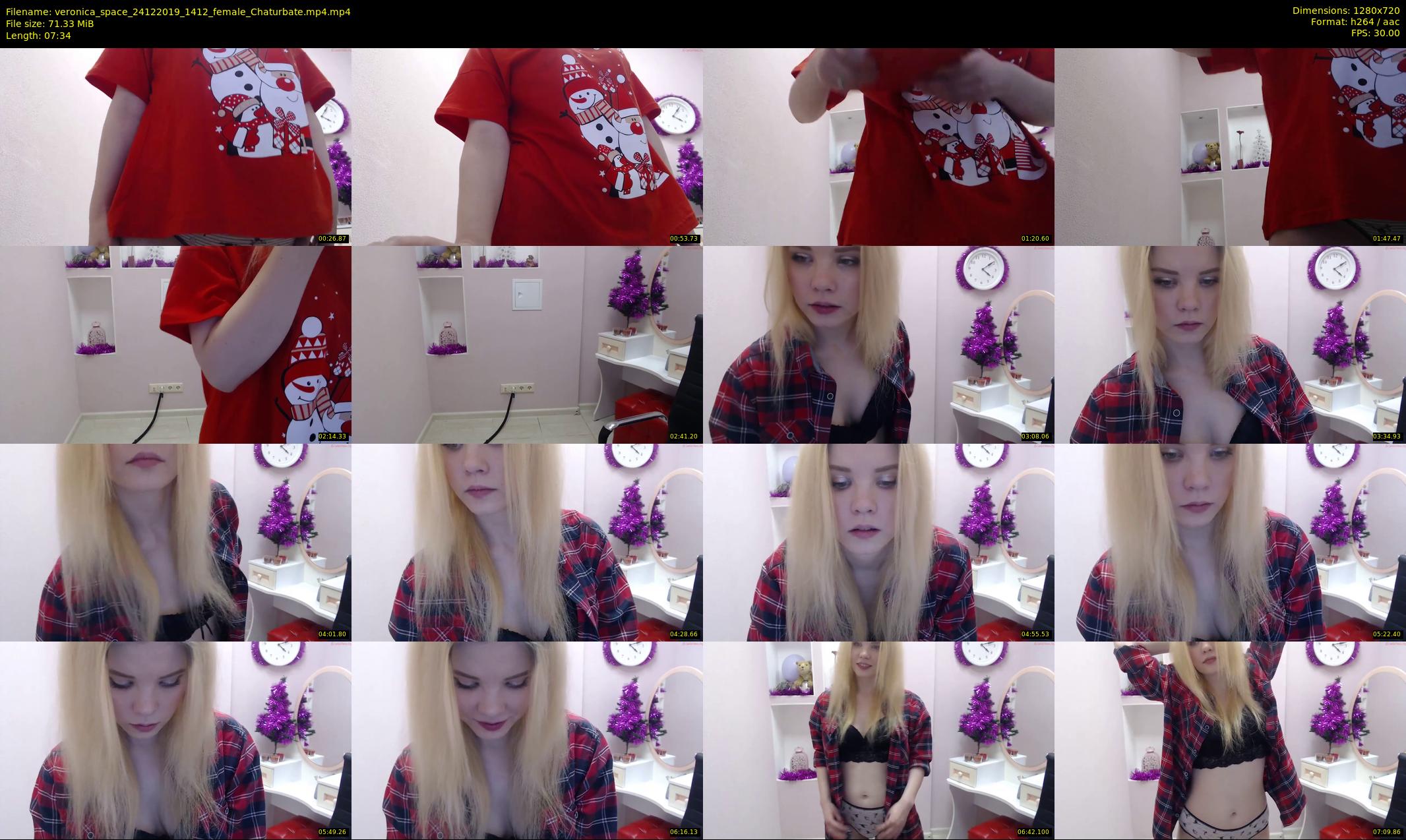 veronica_space — 8 minute Chaturbate female cam show recording, 720p, Dec 24, 2019