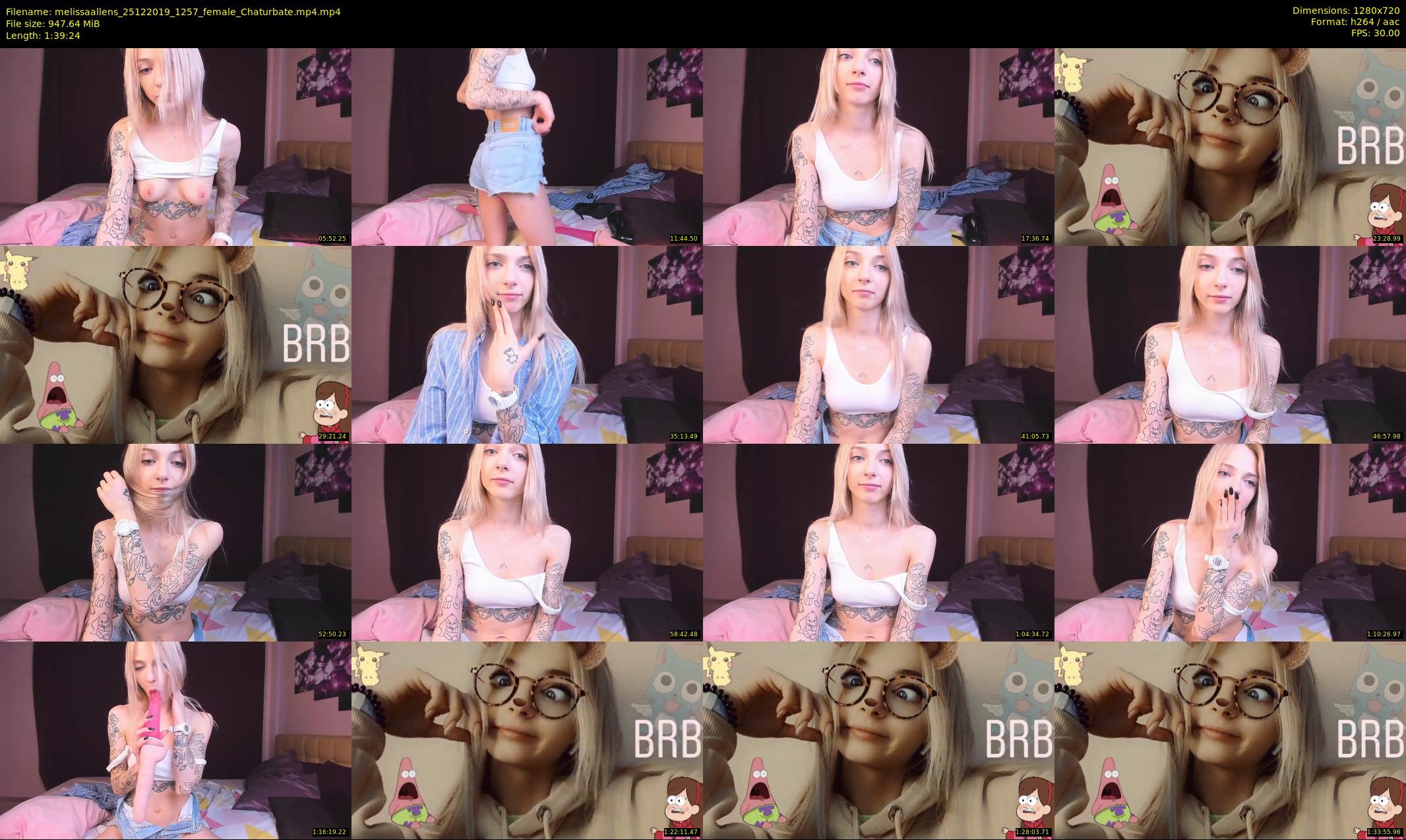 melissaallens — 100 minute Chaturbate female cam show recording, 720p, Dec 25, 2019
