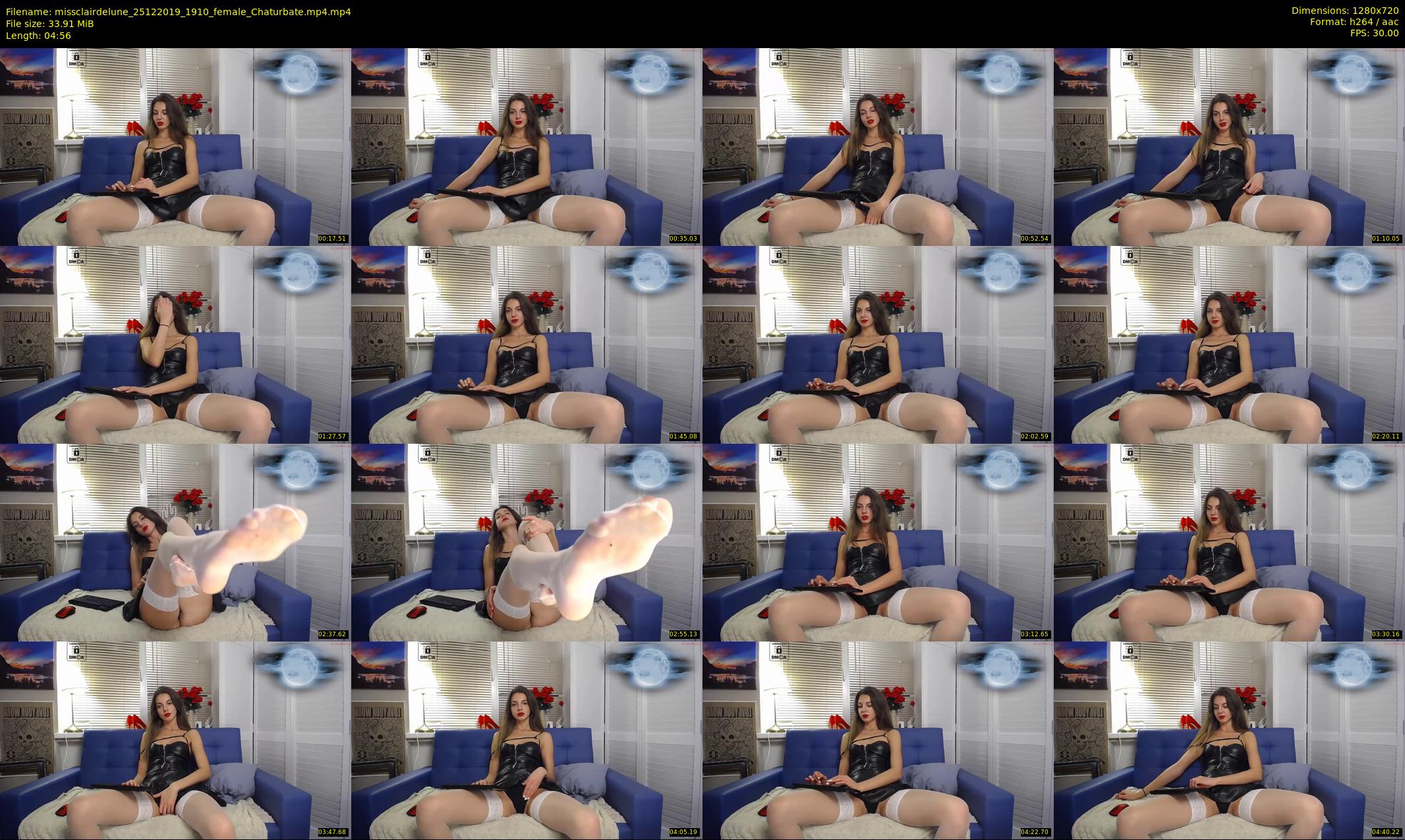 missclairdelune — 5 minute Chaturbate female cam show recording, 720p, Dec 25, 2019