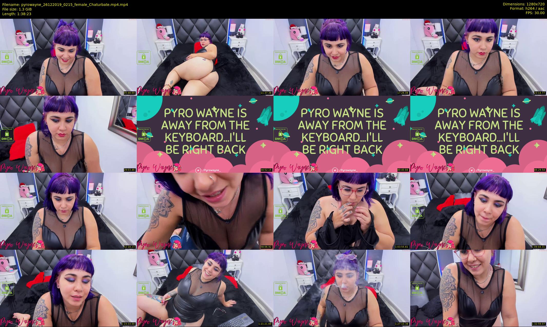pyrowayne — 99 minute Chaturbate female cam show recording, 720p, Dec 26, 2019