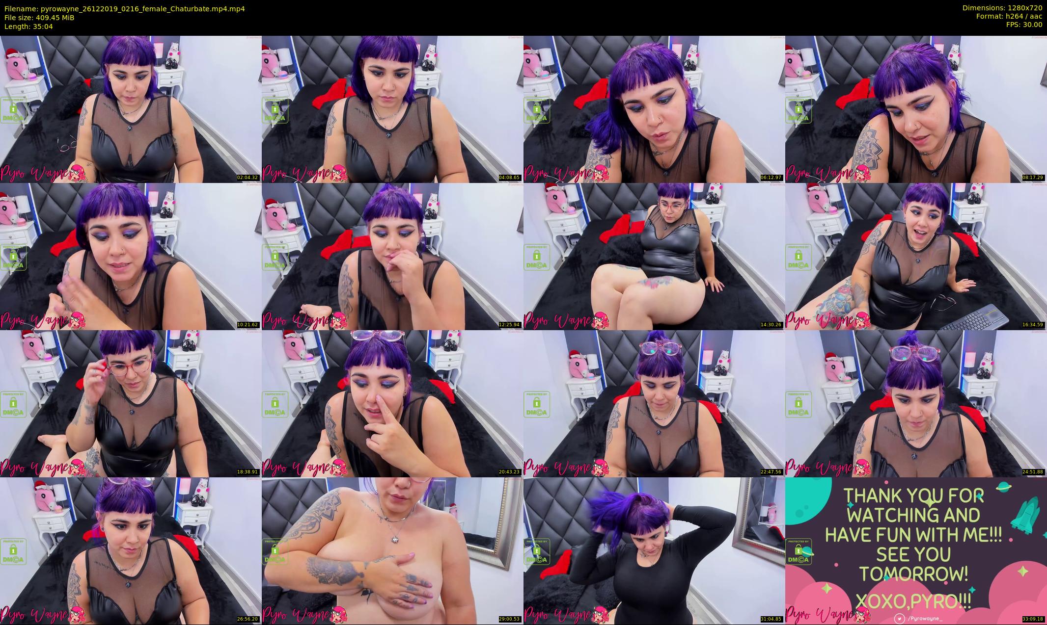 pyrowayne — 36 minute Chaturbate female cam show recording, 720p, Dec 26, 2019