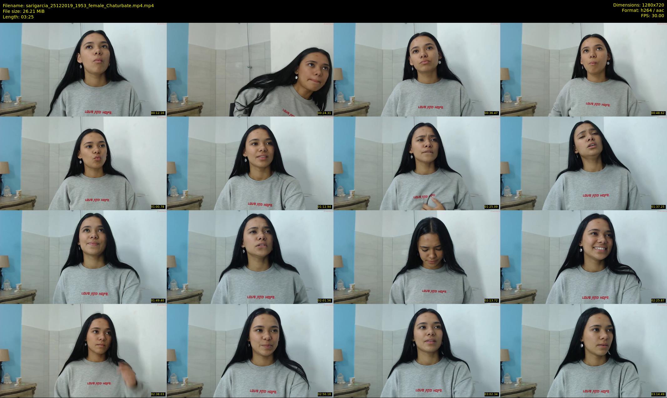sarigarcia — 4 minute Chaturbate female cam show recording, 720p, Dec 25, 2019