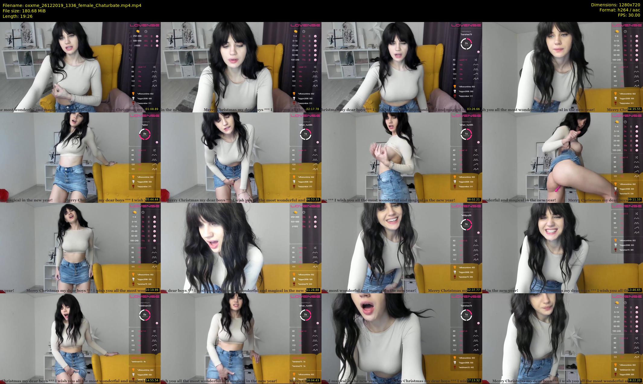oxxme — 20 minute Chaturbate female cam show recording, 720p, Dec 26, 2019