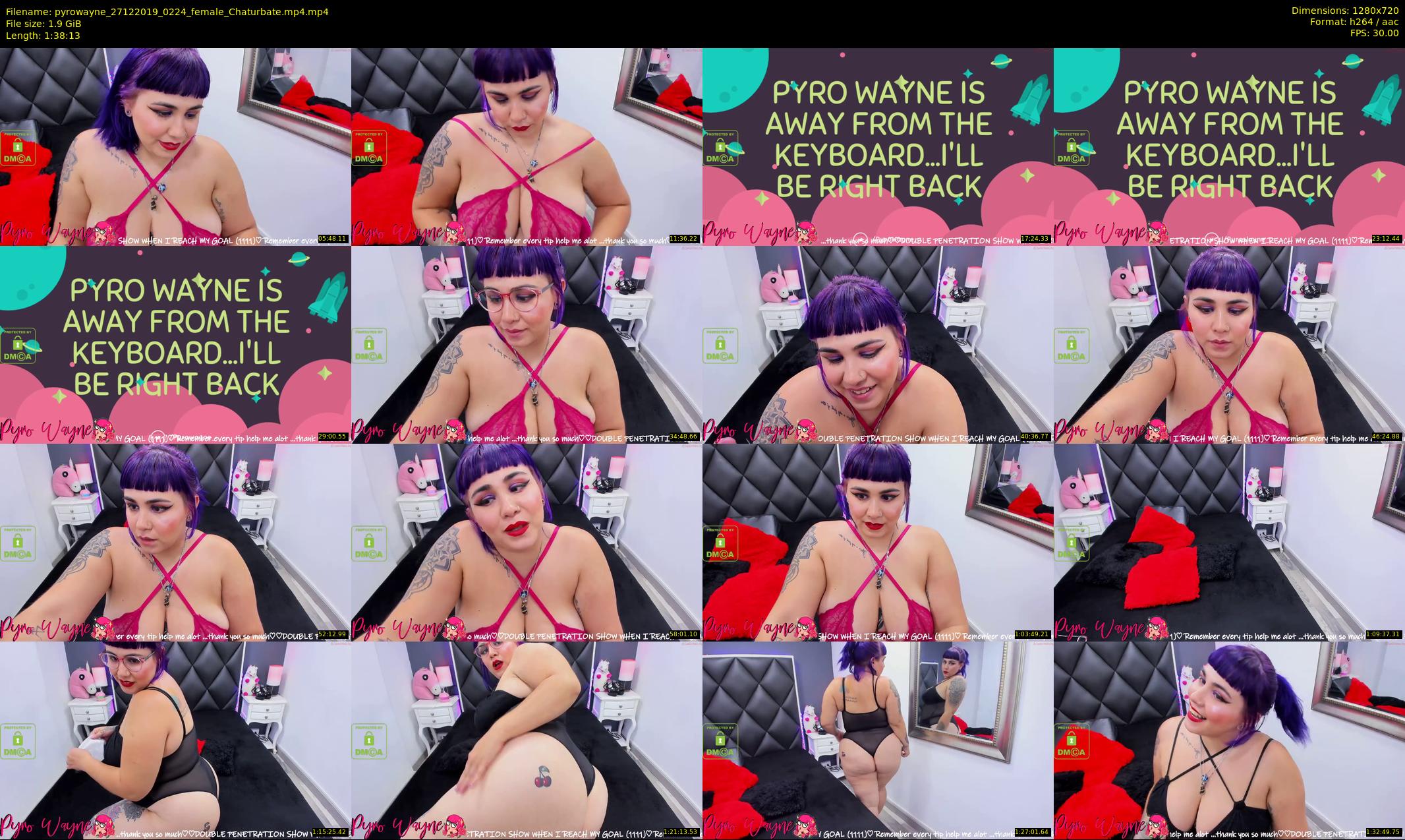 pyrowayne — 99 minute Chaturbate female cam show recording, 720p, Dec 27, 2019