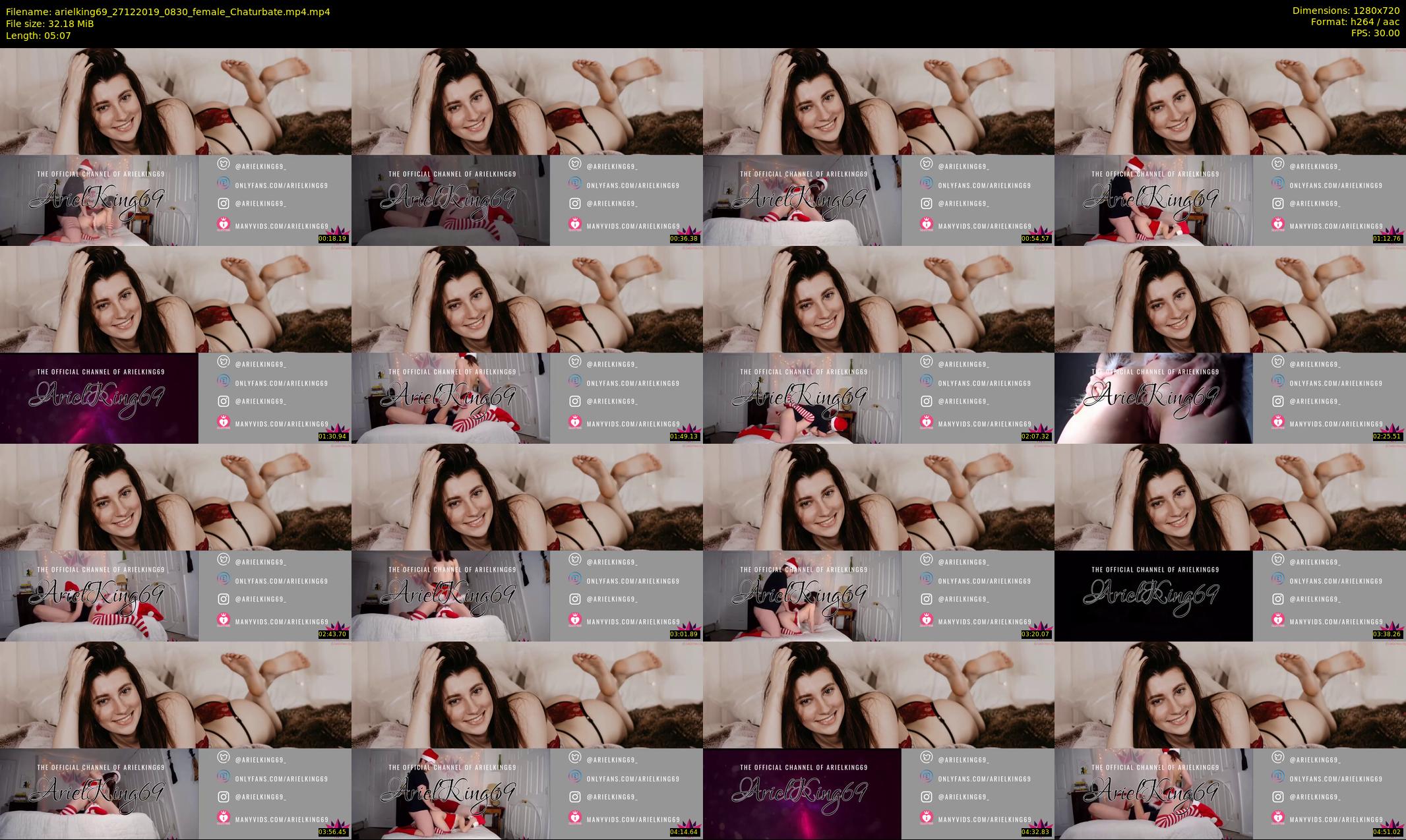 arielking69 — 6 minute Chaturbate female cam show recording, 720p, Dec 27, 2019