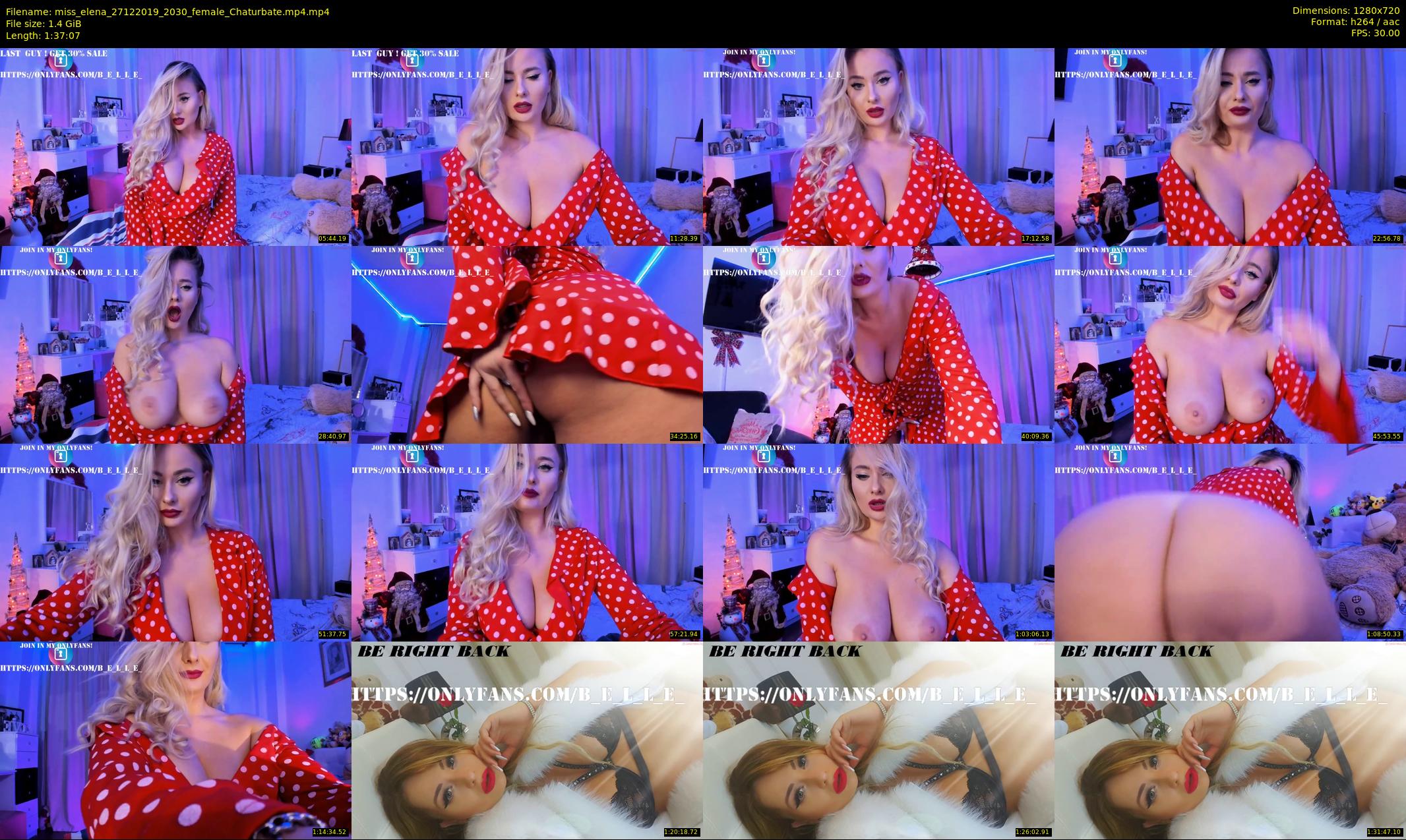 miss_elena — 98 minute Chaturbate female cam show recording, 720p, Dec 27, 2019