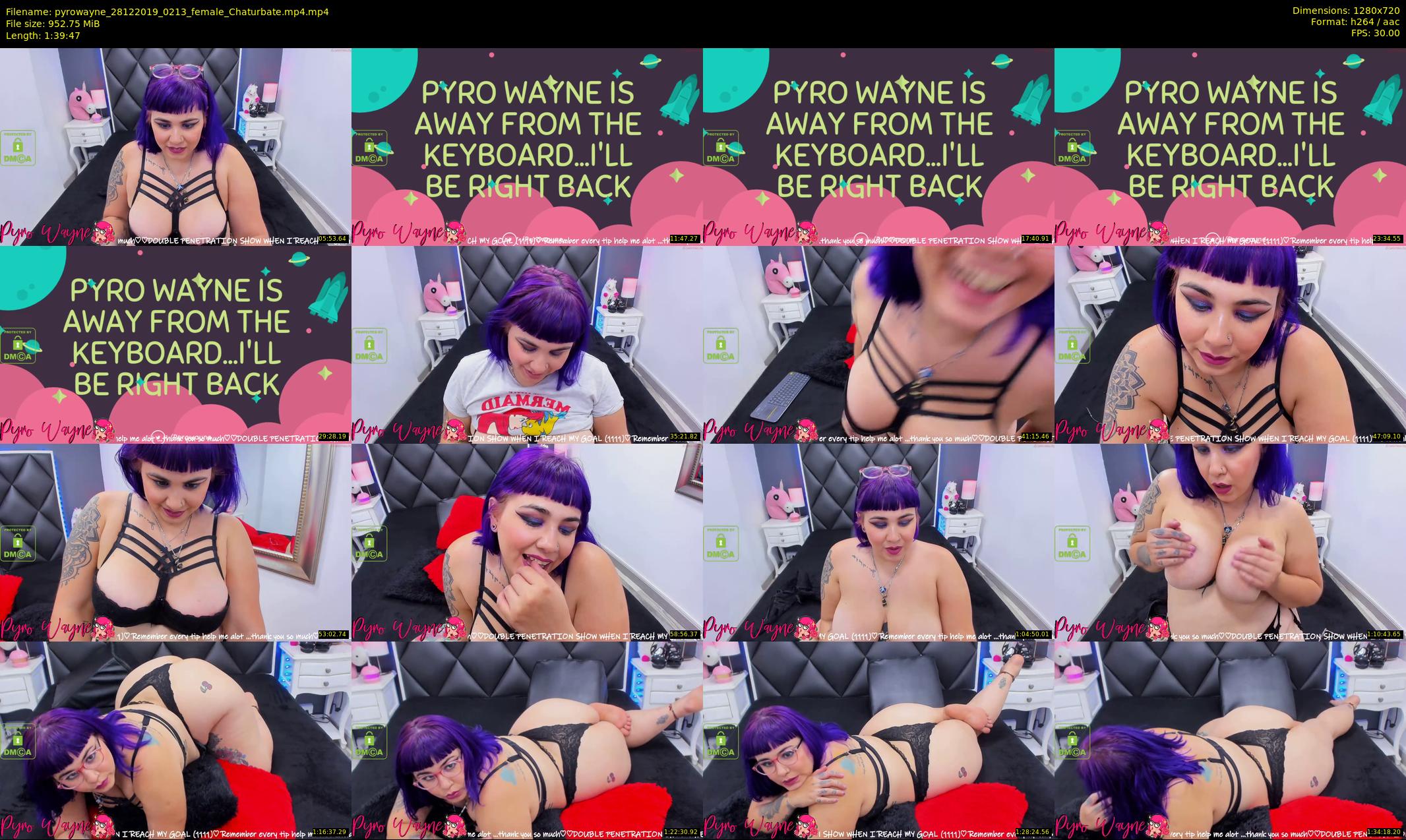 pyrowayne — 100 minute Chaturbate female cam show recording, 720p, Dec 28, 2019