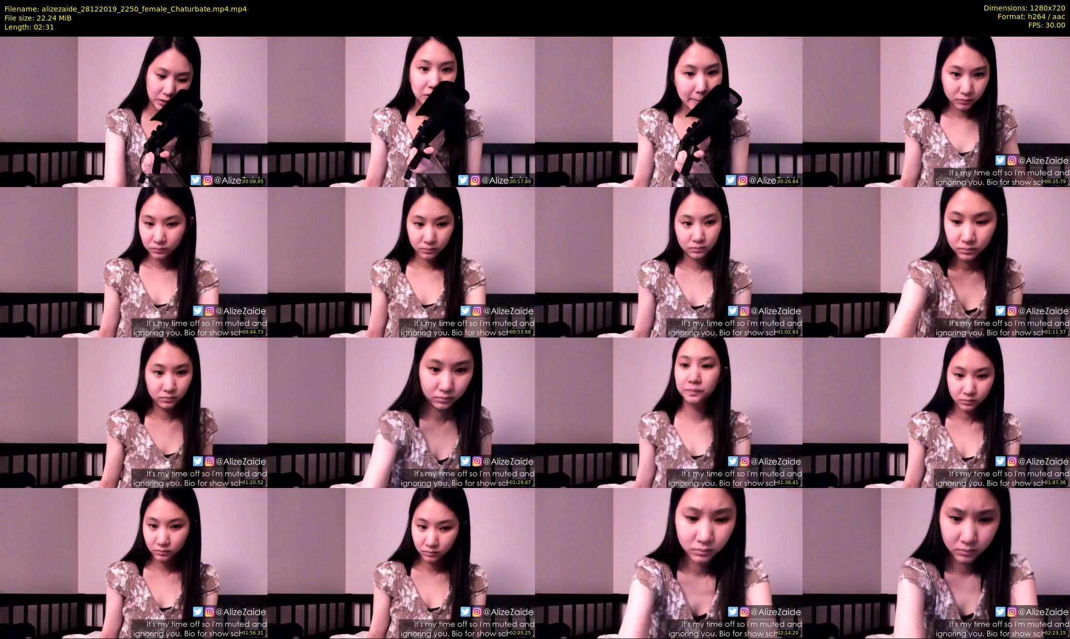 alizezaide — 3 minute Chaturbate female cam show recording, 720p, Dec 28, 2019