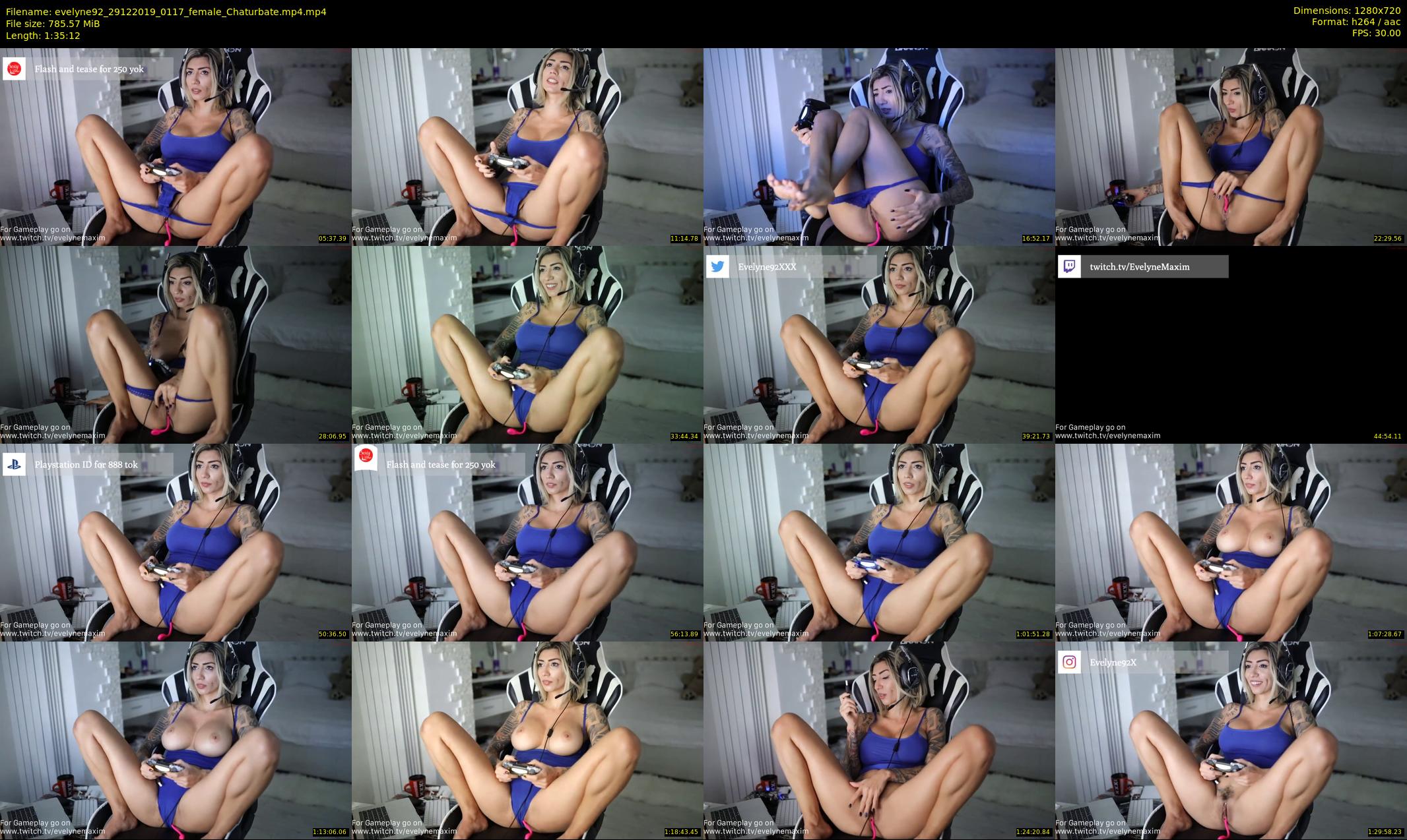 evelyne92 — 96 minute Chaturbate female cam show recording, 720p, Dec 29, 2019