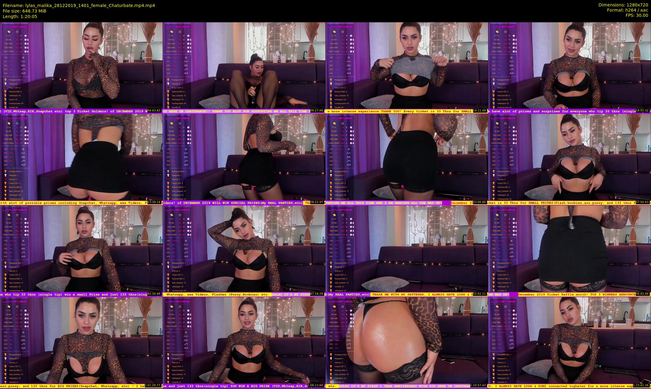 lylas_malika — 81 minute Chaturbate female cam show recording, 720p, Dec 28, 2019