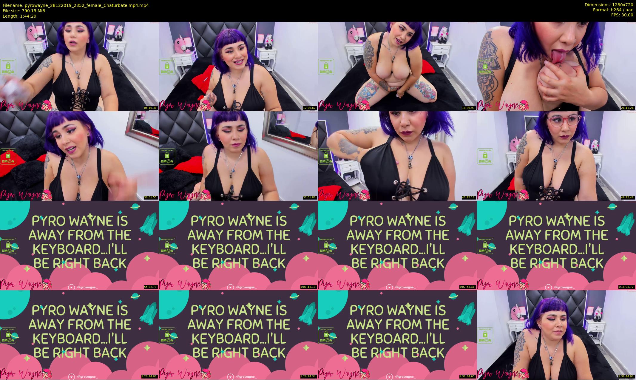 pyrowayne — 105 minute Chaturbate female cam show recording, 720p, Dec 28, 2019