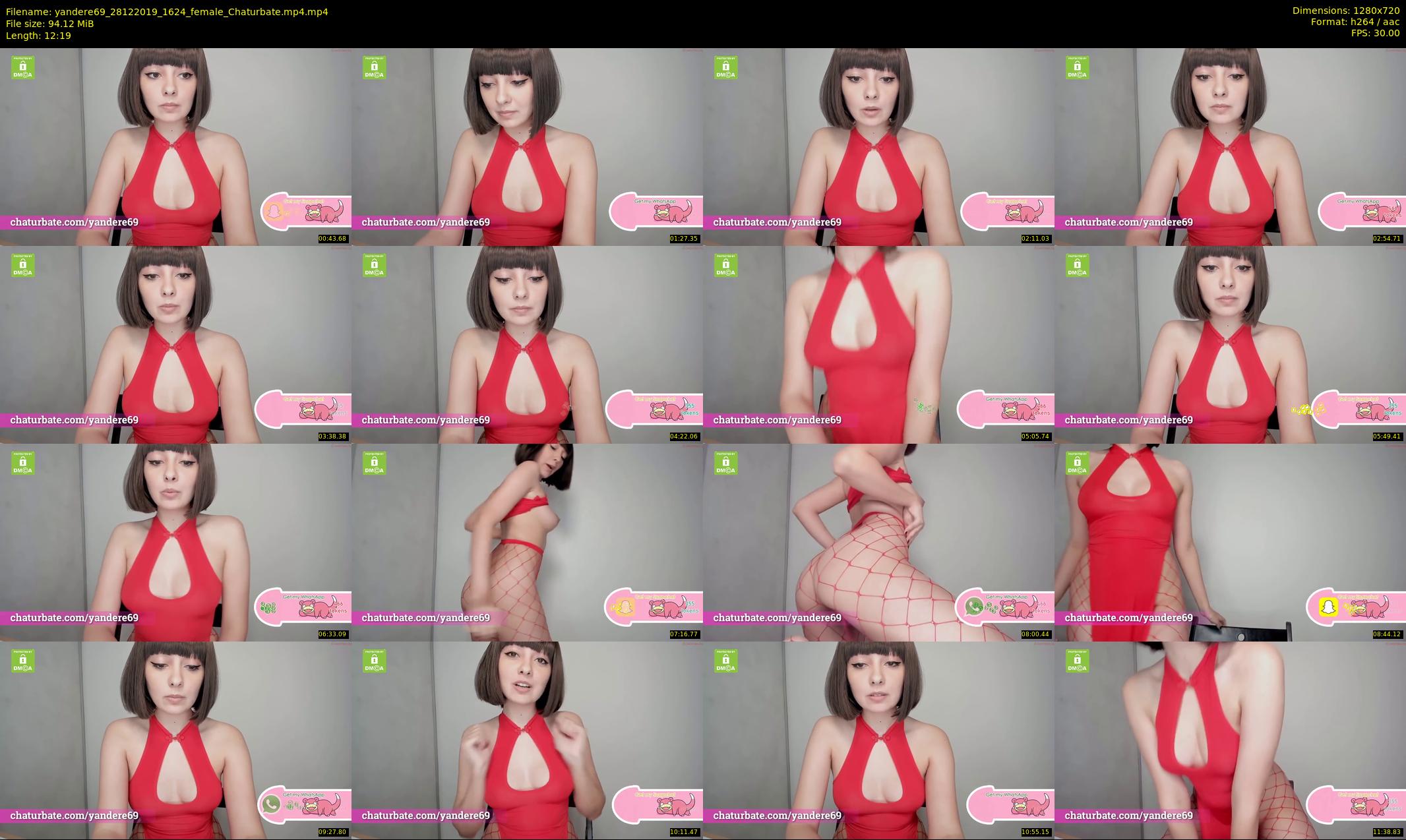 yandere69 — 13 minute Chaturbate female cam show recording, 720p, Dec 28, 2019