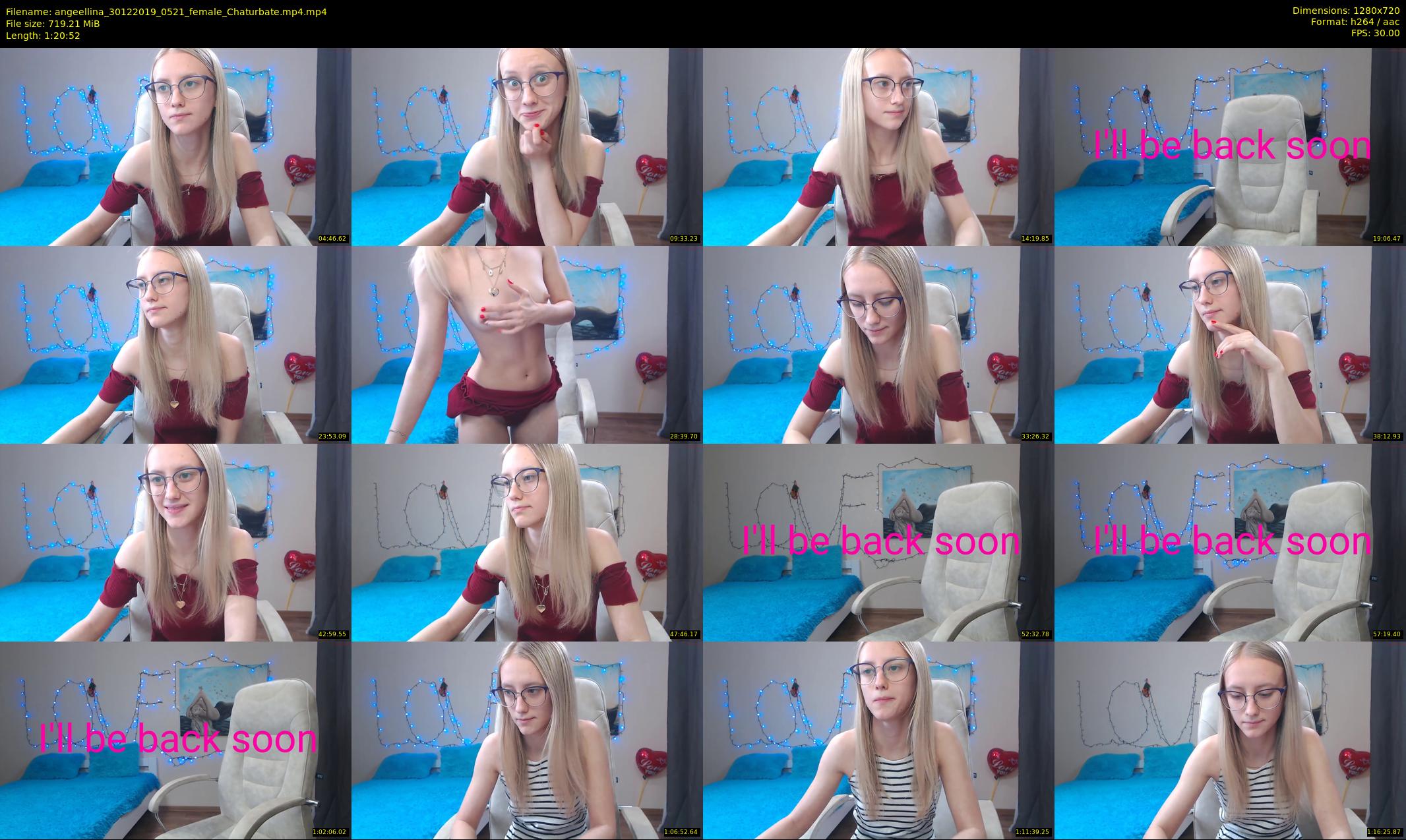 angeellina — 81 minute Chaturbate female cam show recording, 720p, Dec 30, 2019