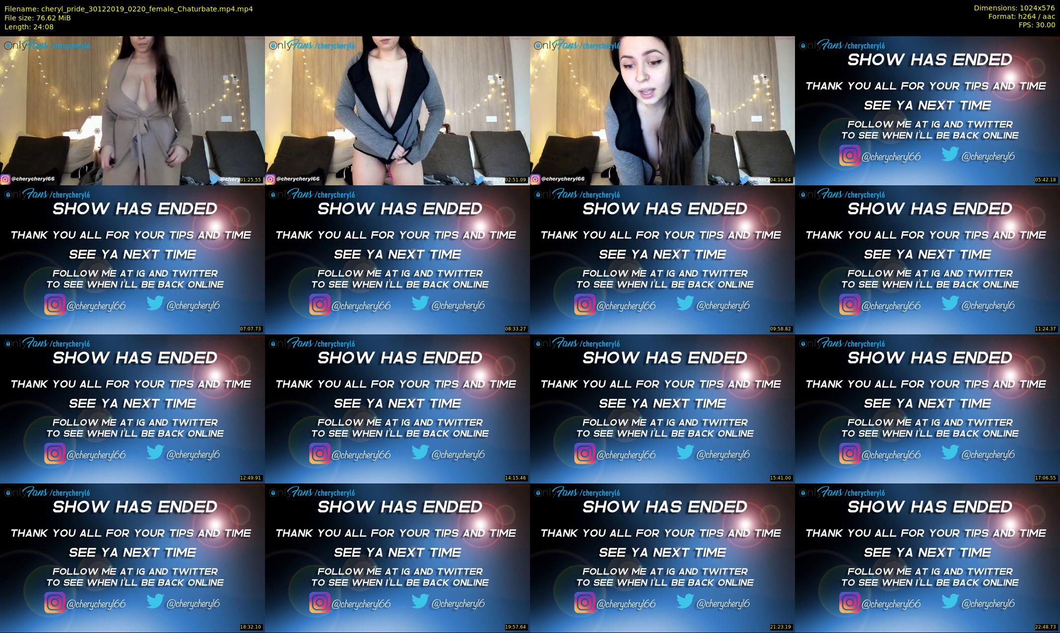 cheryl_pride — 25 minute Chaturbate female cam show recording, 480p, Dec 30, 2019