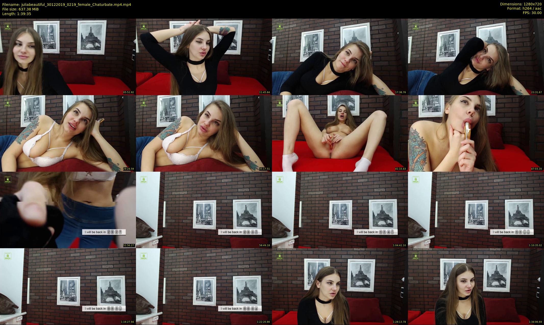 juliabeautiful — 100 minute Chaturbate female cam show recording, 720p, Dec 30, 2019