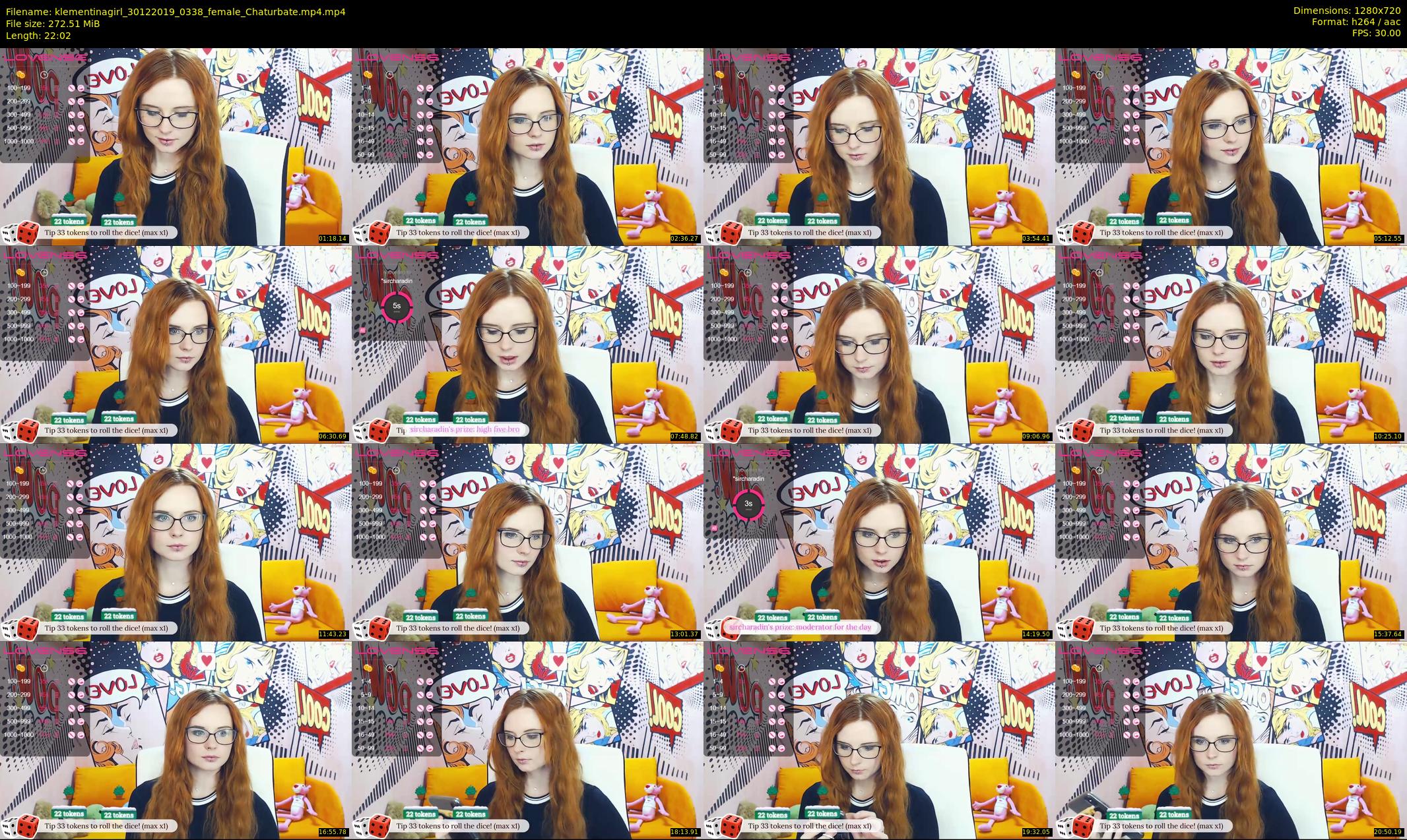 klementinagirl — 23 minute Chaturbate female cam show recording, 720p, Dec 30, 2019